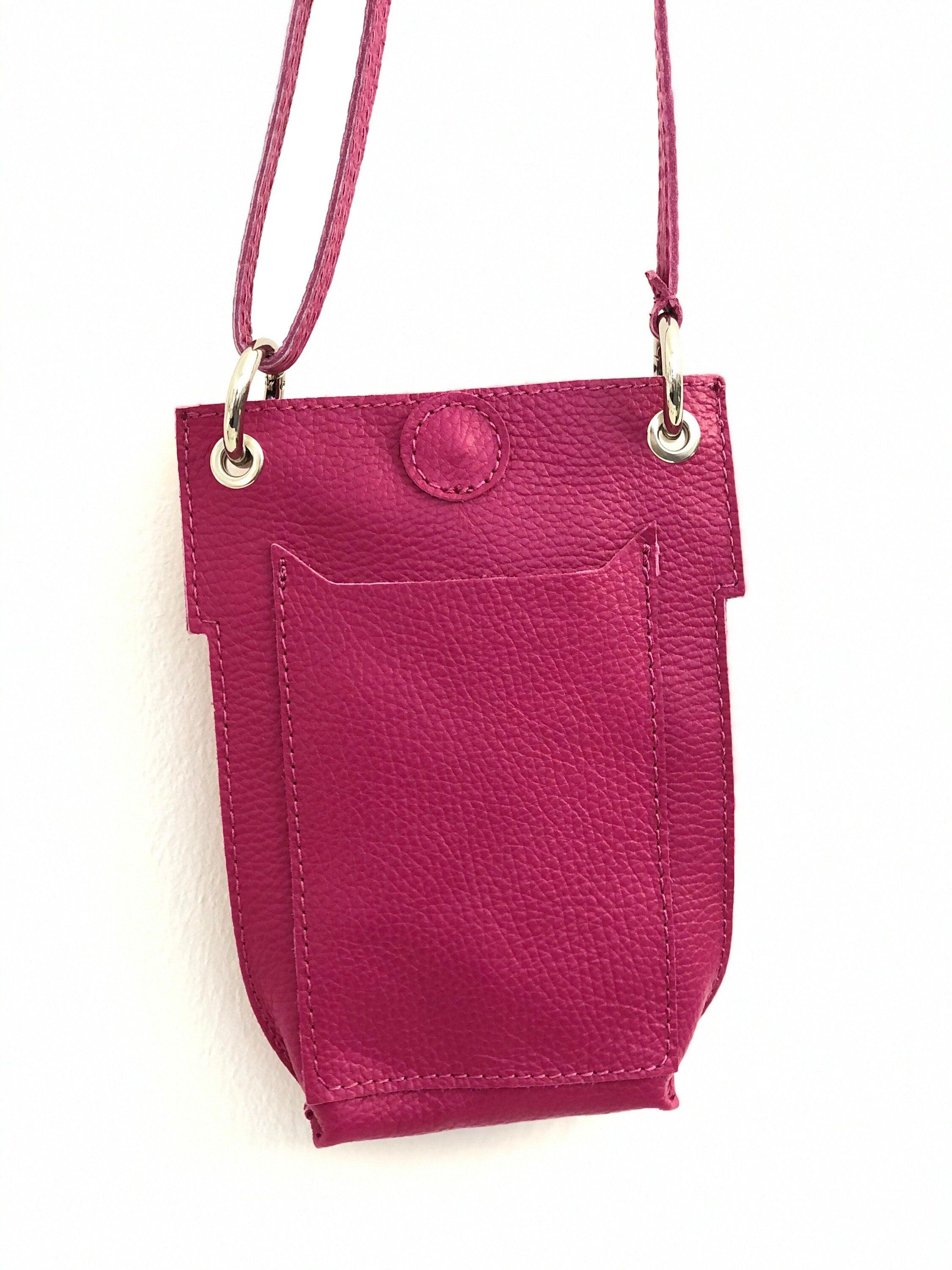 Handytasche | Echt Leder | Umhängetasche | pink - Roo's Gift Shop
