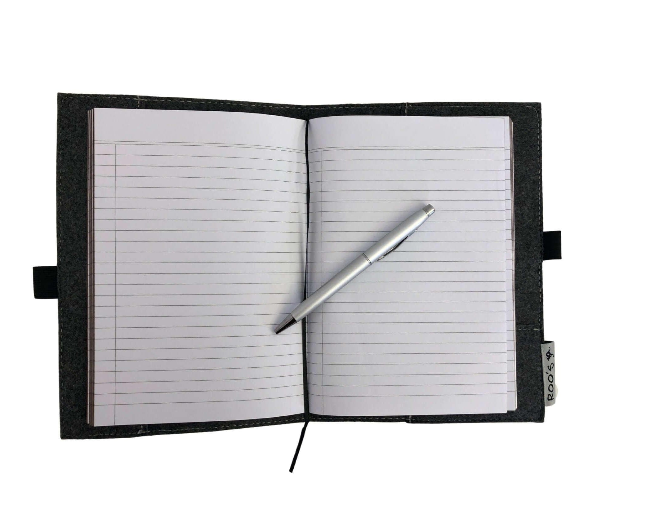 Hefthülle | Filz | DIN A5 | personalisiert - Roo's Gift Shop