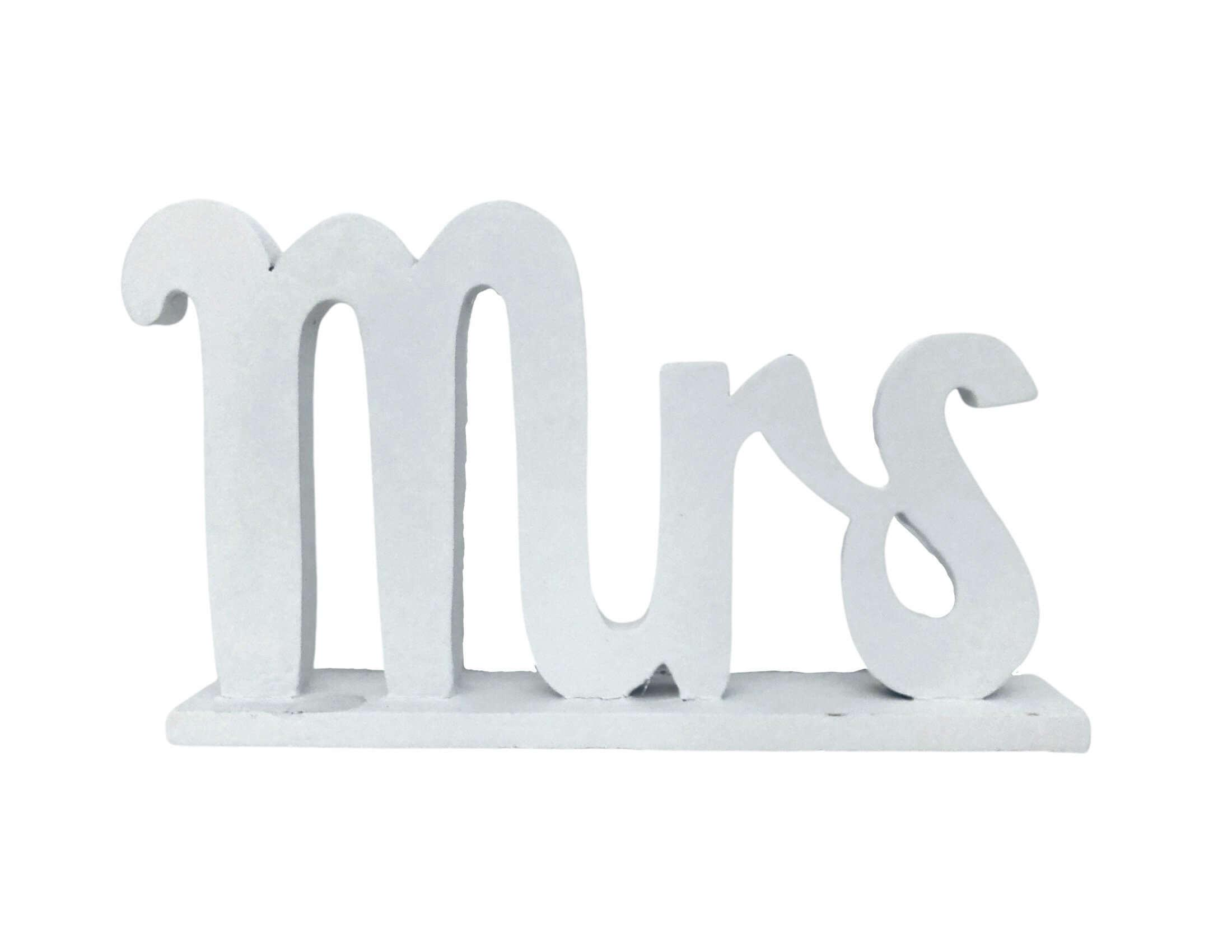 Hochzeit | Aufsteller Mr. Mrs. | Holz | weiß - Roo's Gift Shop