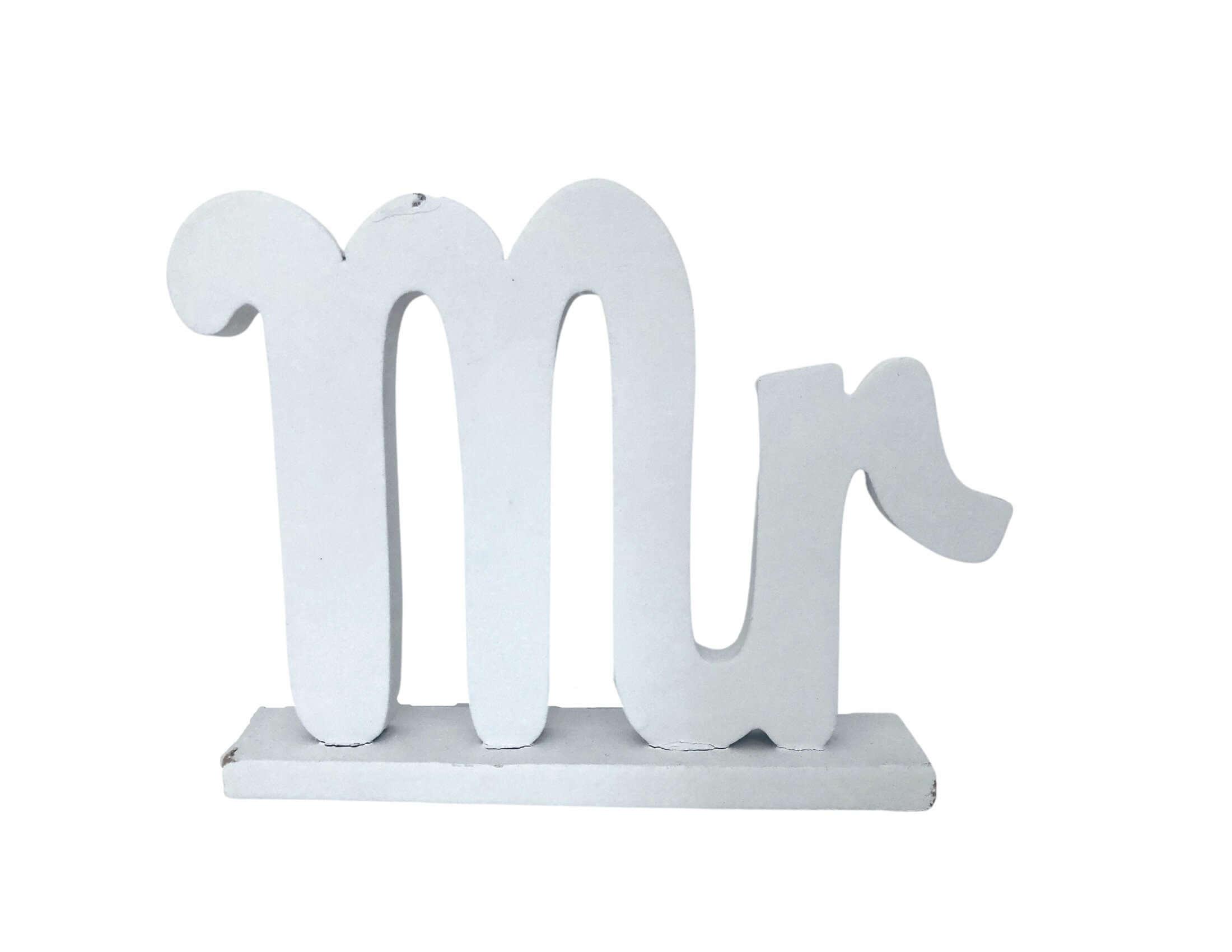 Hochzeit | Aufsteller Mr. Mrs. | Holz | weiß - Roo's Gift Shop