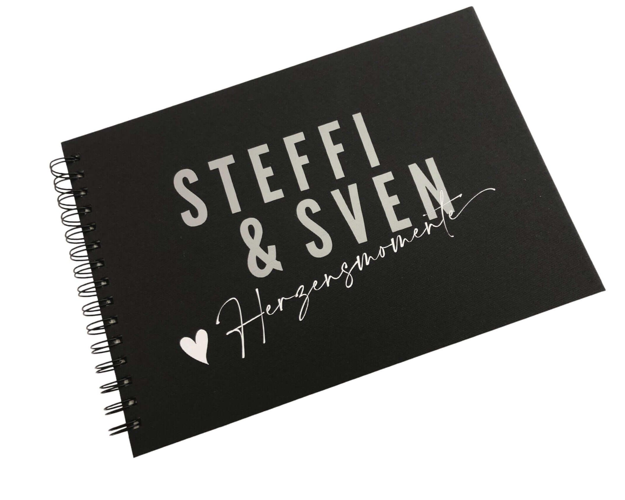 Hochzeit | Gästebuch | personalisiert | schwarz - Roo's Gift Shop