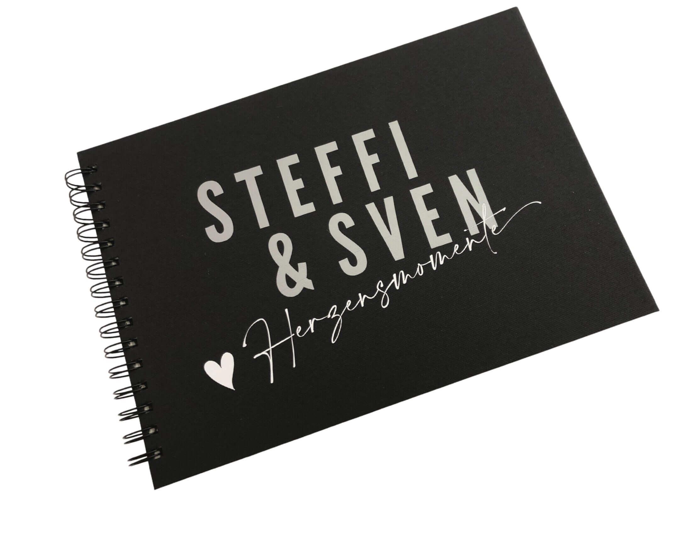 Hochzeit | Gästebuch | personalisiert | schwarz - Roo's Gift Shop