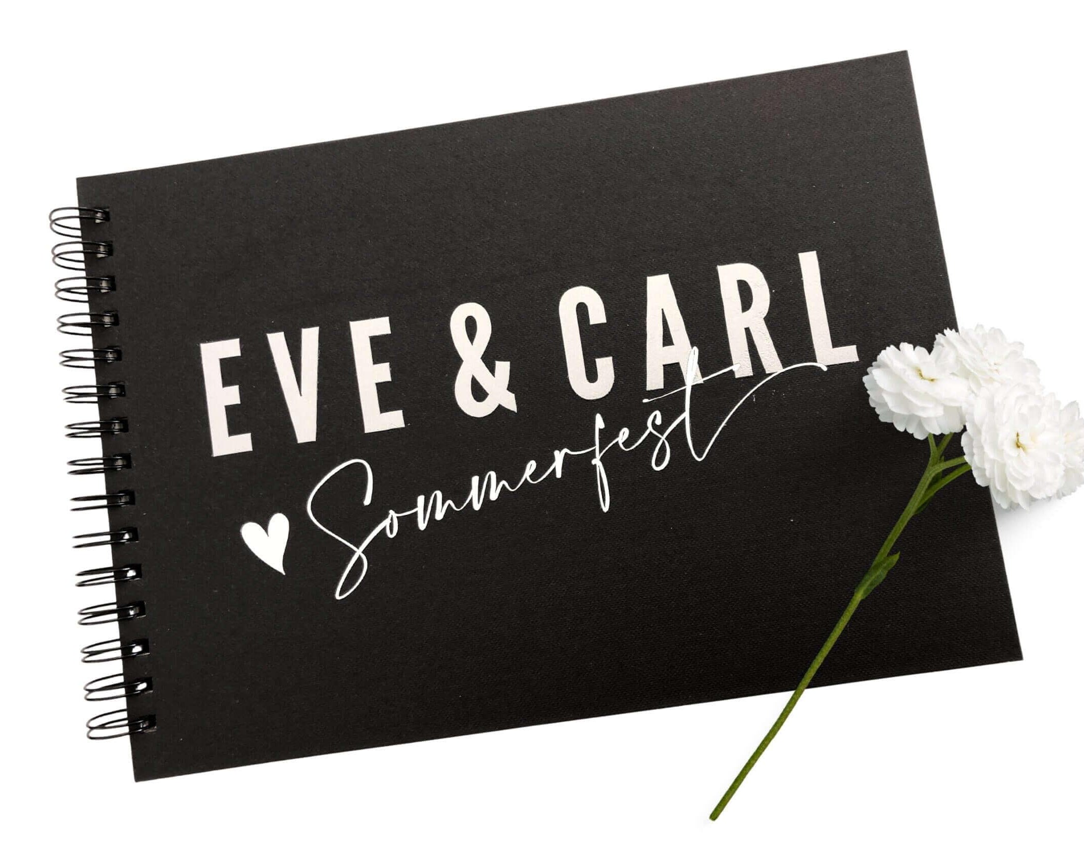 Hochzeit | Gästebuch | personalisiert | schwarz - Roo's Gift Shop