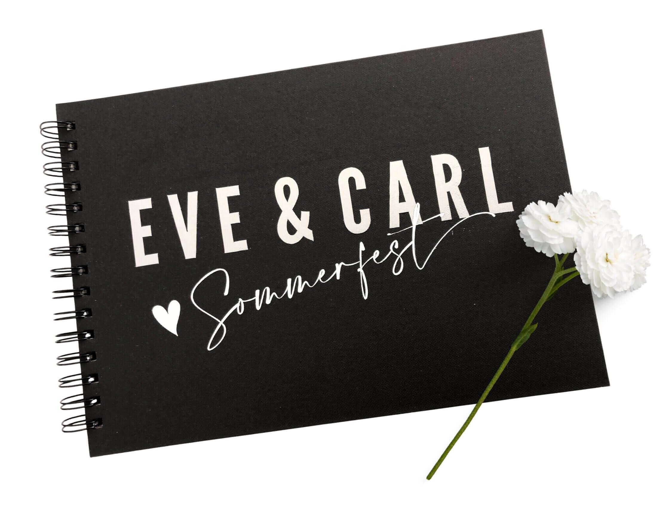 Hochzeit | Gästebuch | personalisiert | schwarz - Roo's Gift Shop