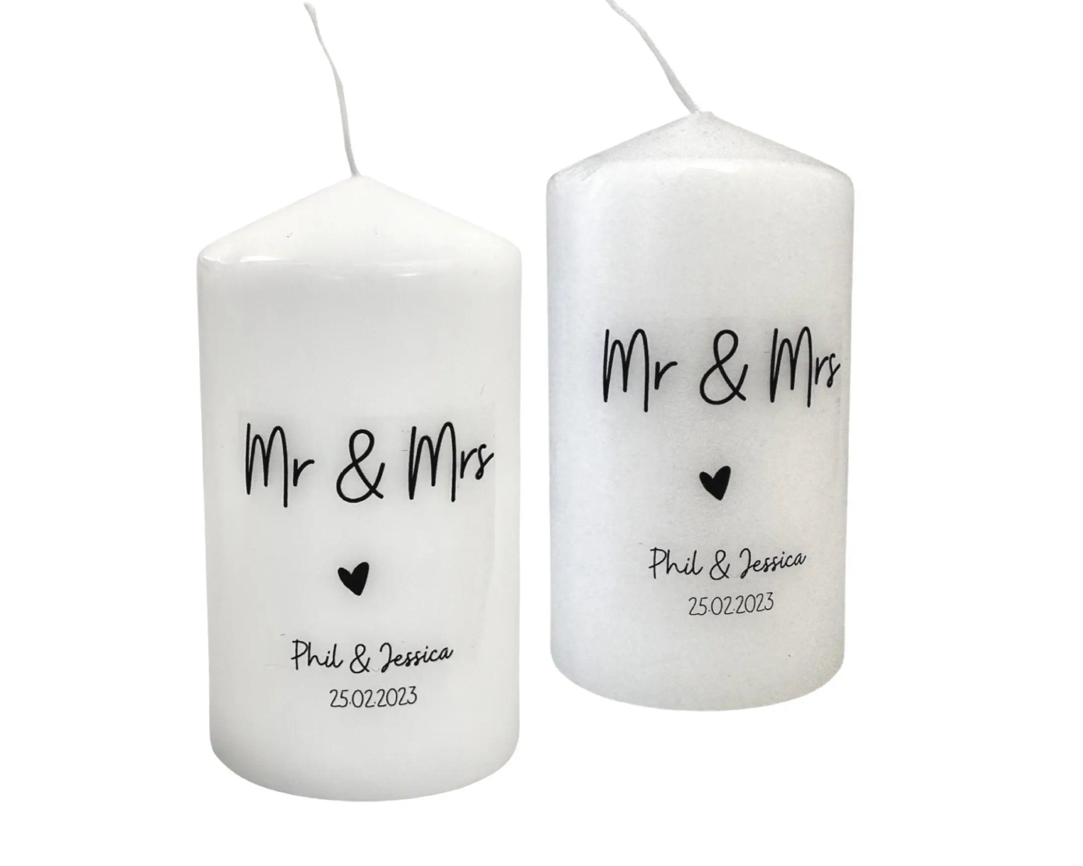 Hochzeit | Kerzen personalisiert | weiß - Roo's Gift Shop