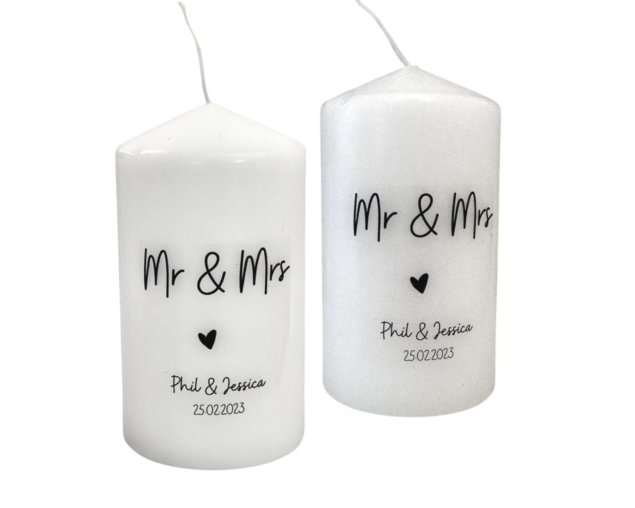 Hochzeit | Kerzen personalisiert | weiß - Roo's Gift Shop