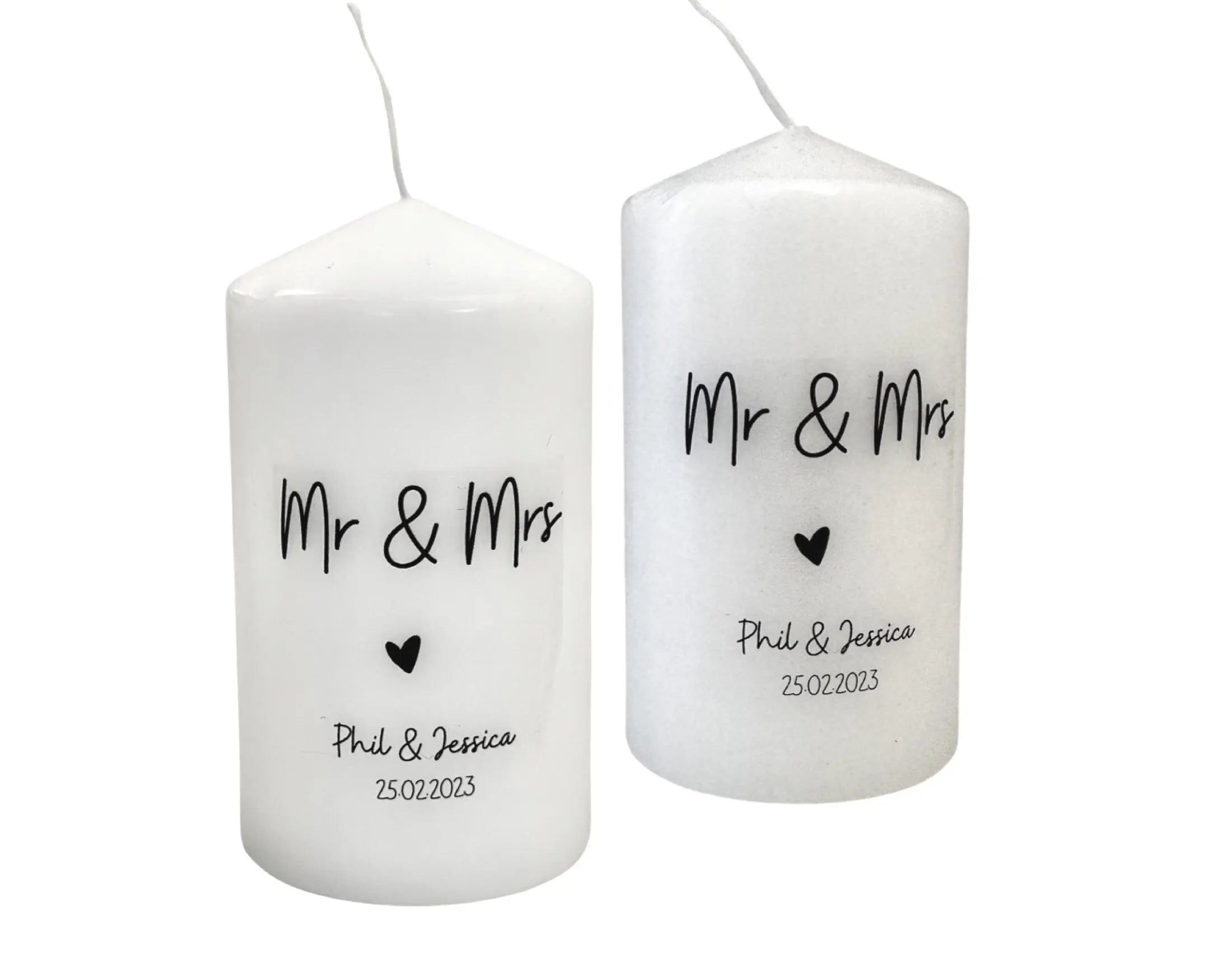 Hochzeit | Kerzen personalisiert | weiß - Roo's Gift Shop