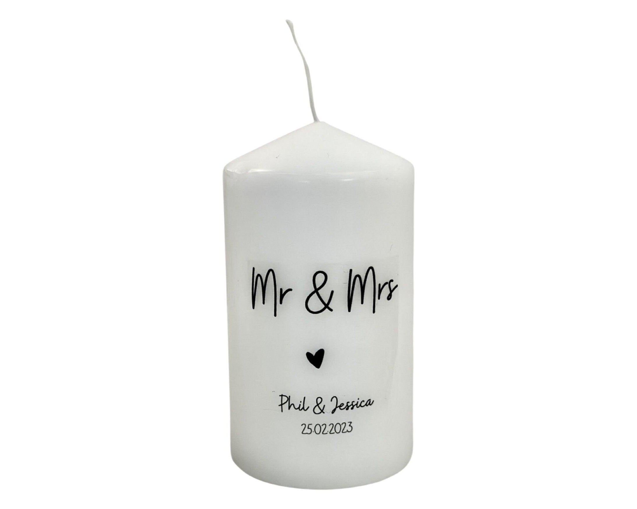 Hochzeit | Kerzen personalisiert | weiß - Roo's Gift Shop