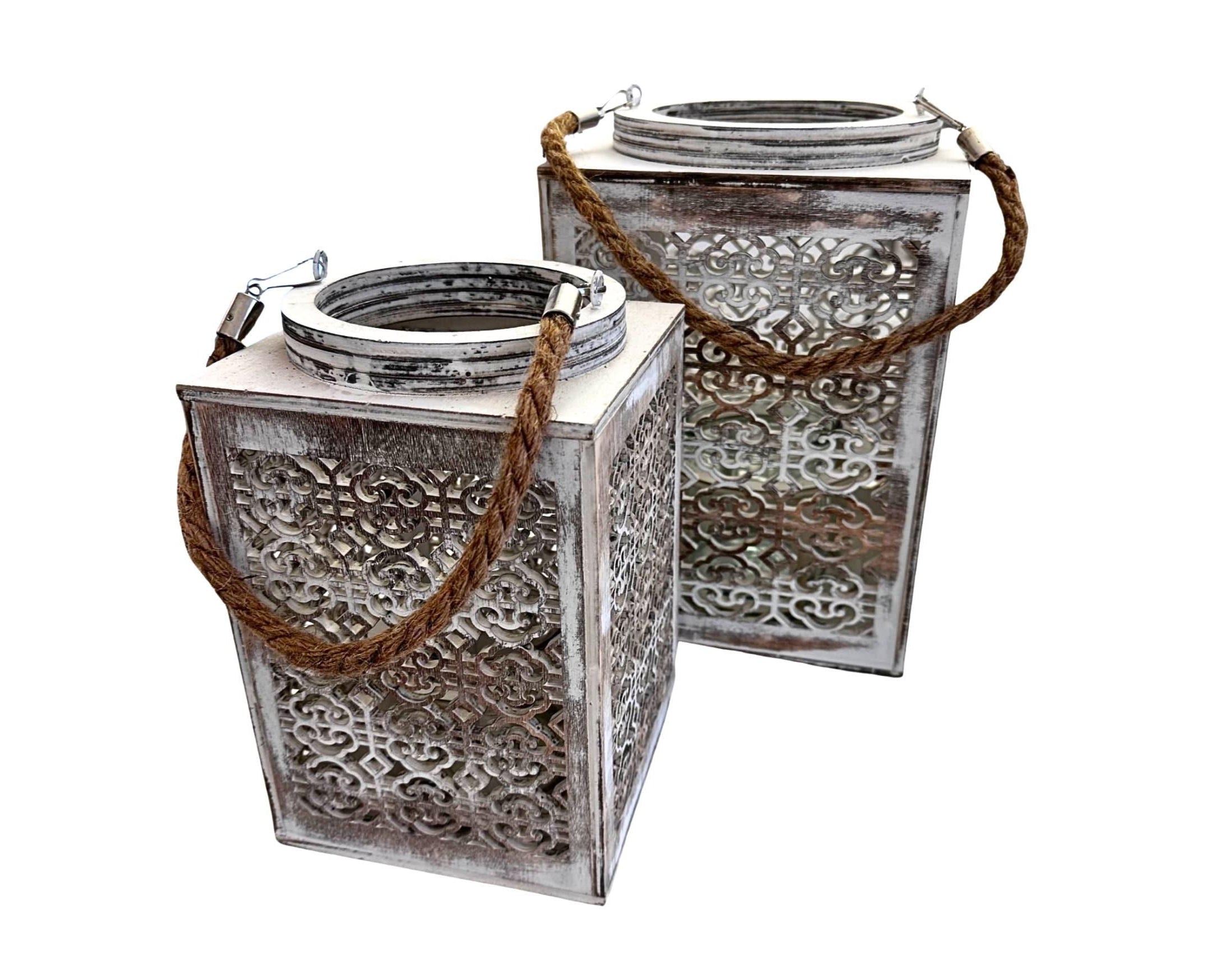 Holzlaterne | Vintage Shabby | marokkanischer Style - Roo's Gift Shop