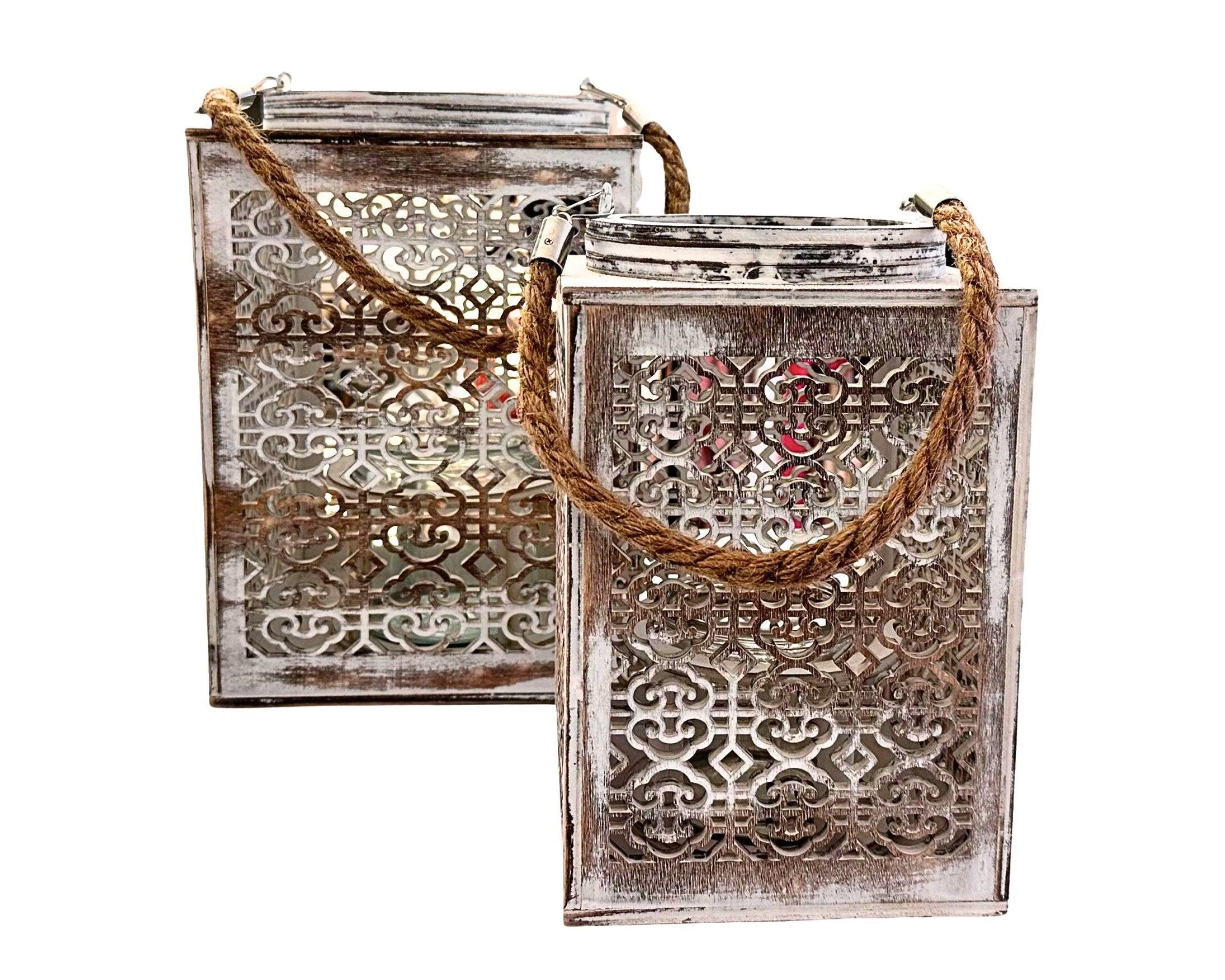 Holzlaterne | Vintage Shabby | marokkanischer Style - Roo's Gift Shop