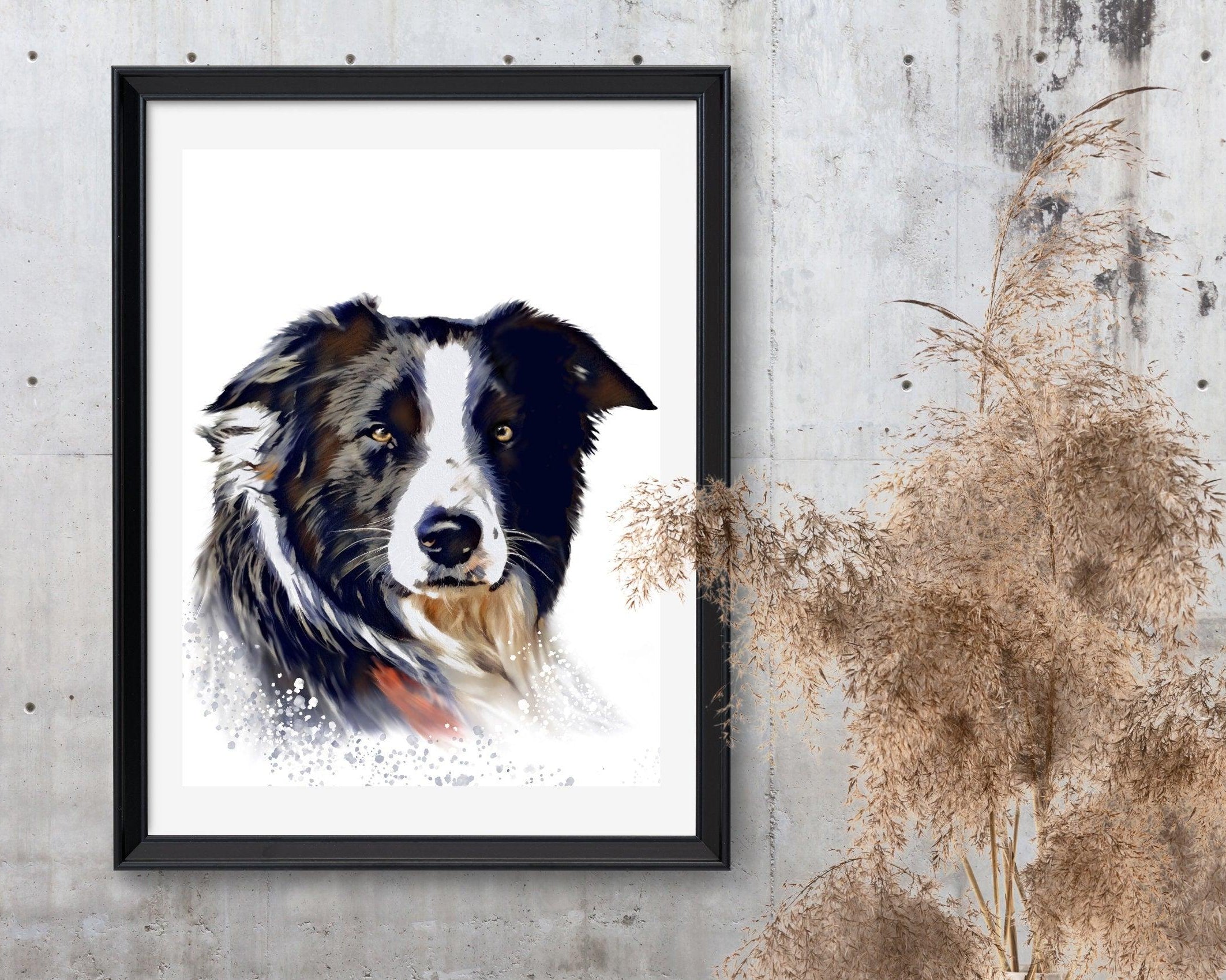 Hunde Portrait | Rahmen | Tierportrait nach Foto - Roo's Gift Shop