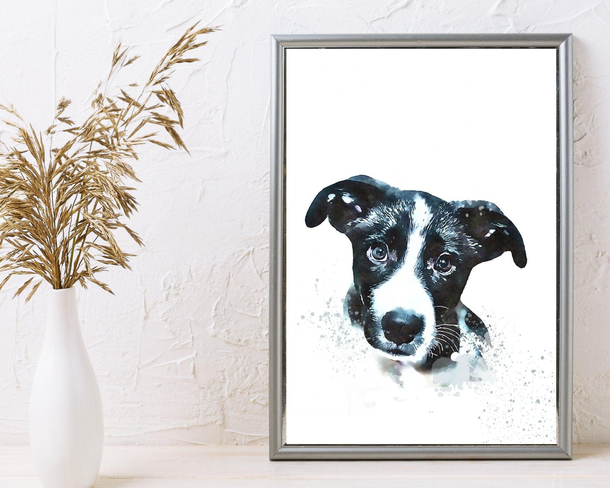 Hunde Portrait | Rahmen | Tierportrait nach Foto - Roo's Gift Shop