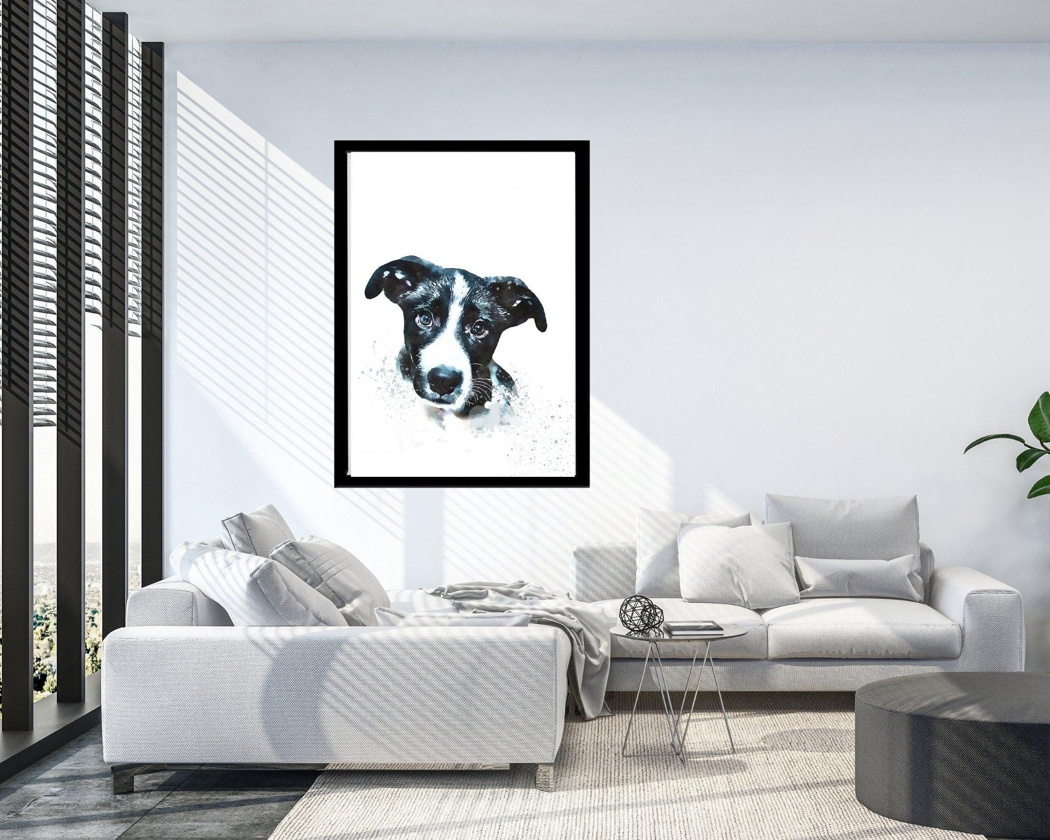 Hunde Portrait | Rahmen | Tierportrait nach Foto - Roo's Gift Shop