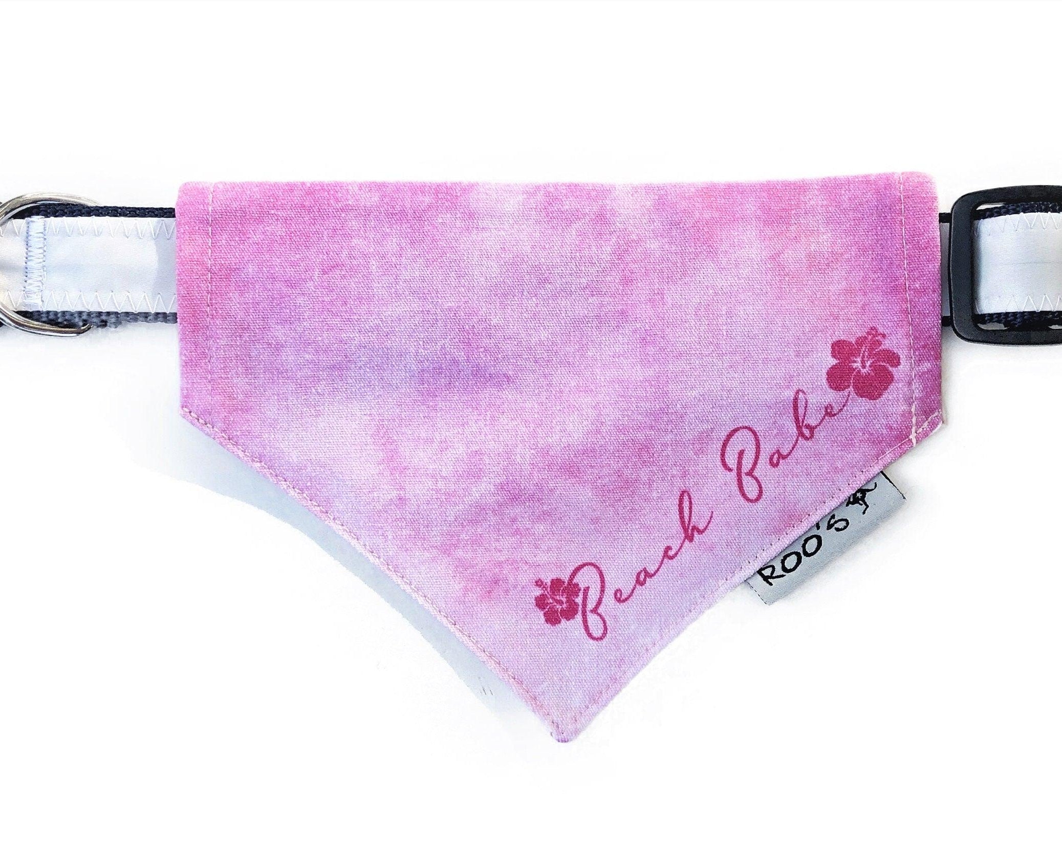 Hundehalstuch "Beach Babe" | pink | Hunde Bandana - Roo's Gift Shop