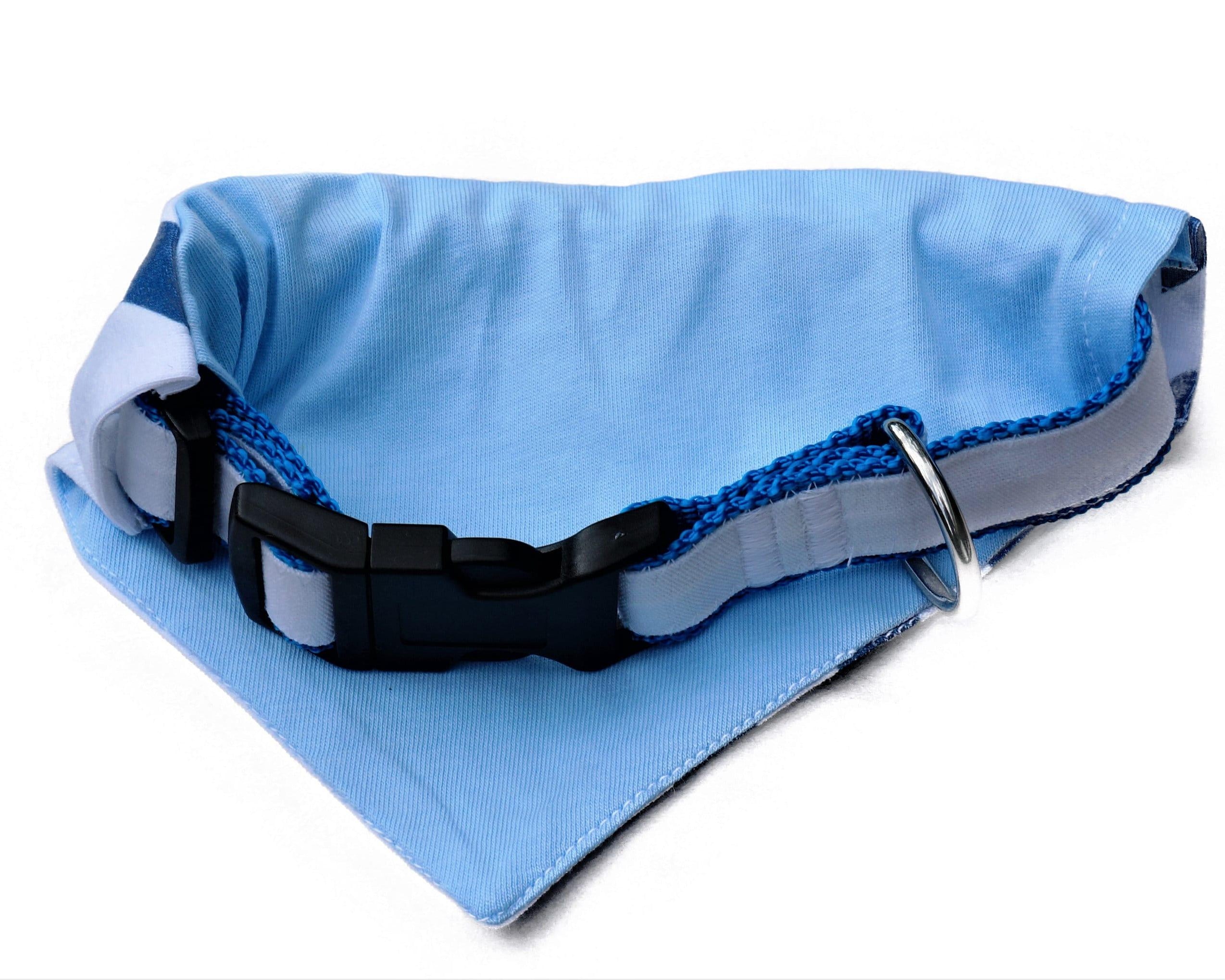 Hundehalstuch "Domburg" | weiß mit dunkelblauen Streifen | Hunde Bandana - Roo's Gift Shop