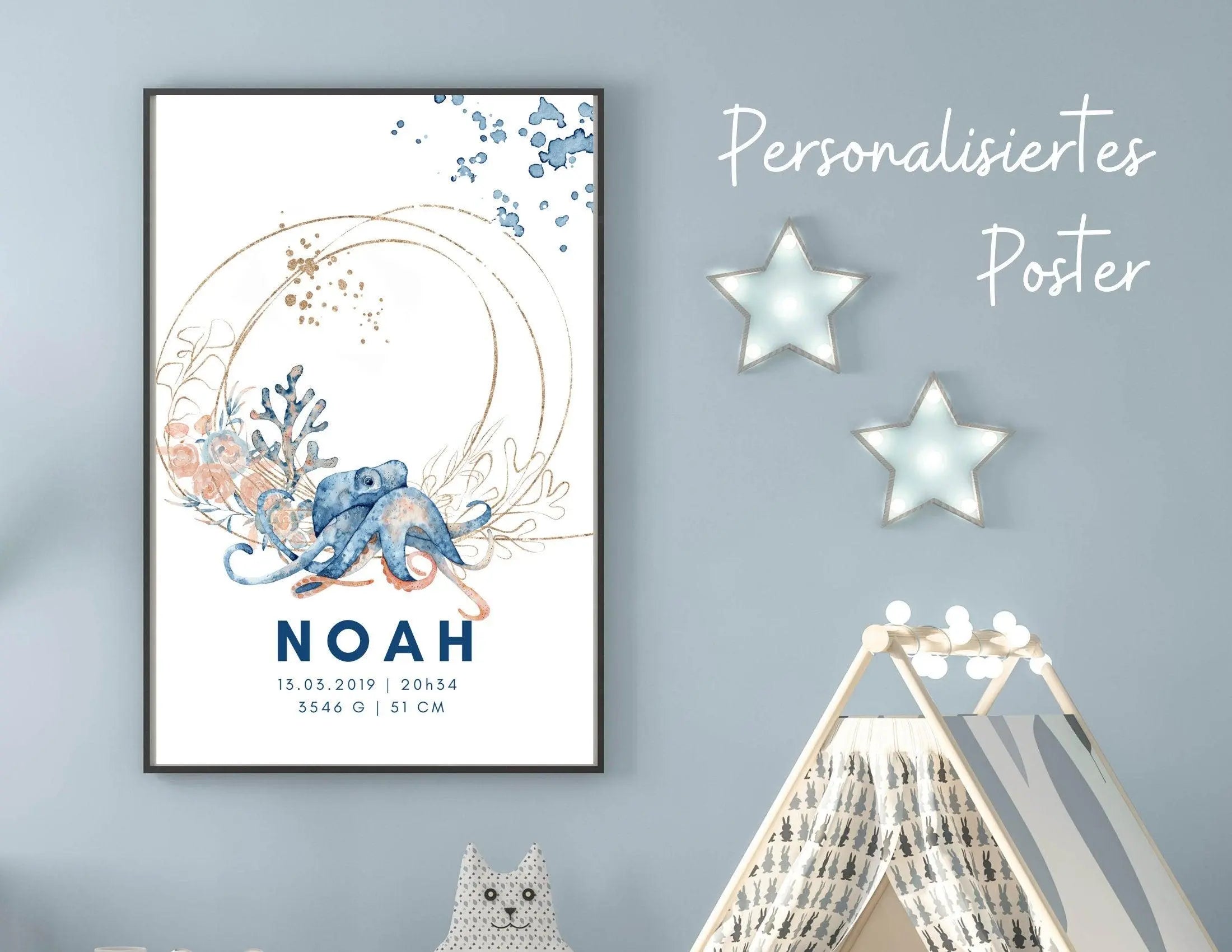 Poster | zur Geburt | Personalisierbare Bilder fürs Baby - Roo's Gift Shop