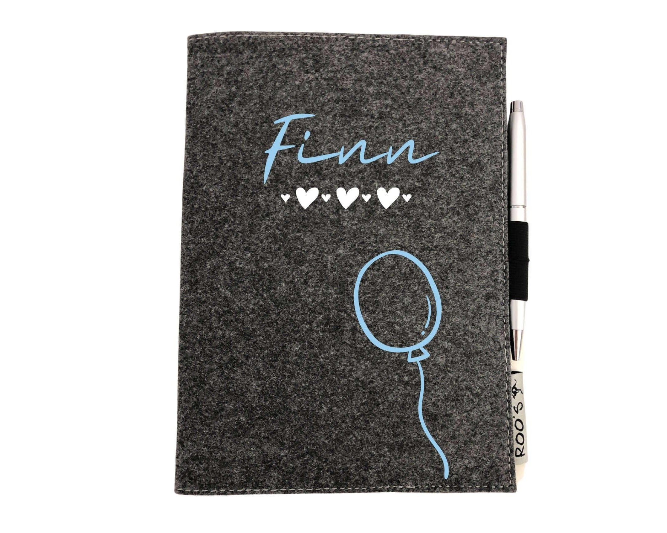 Hefthülle | Filz | DIN A5 | personalisiert - Roo's Gift Shop