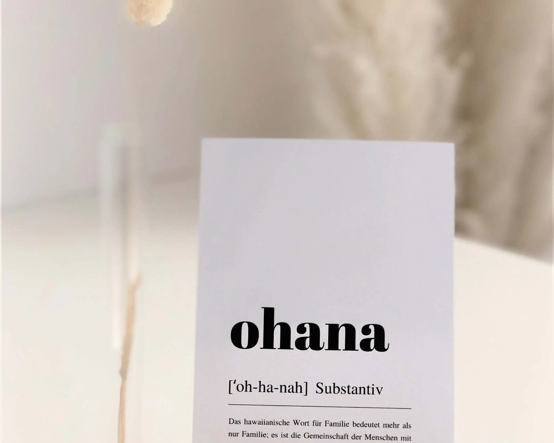 Kartenständer mit Karte Mama | mit Vase und Trockenblumen | Geschenk Muttertag