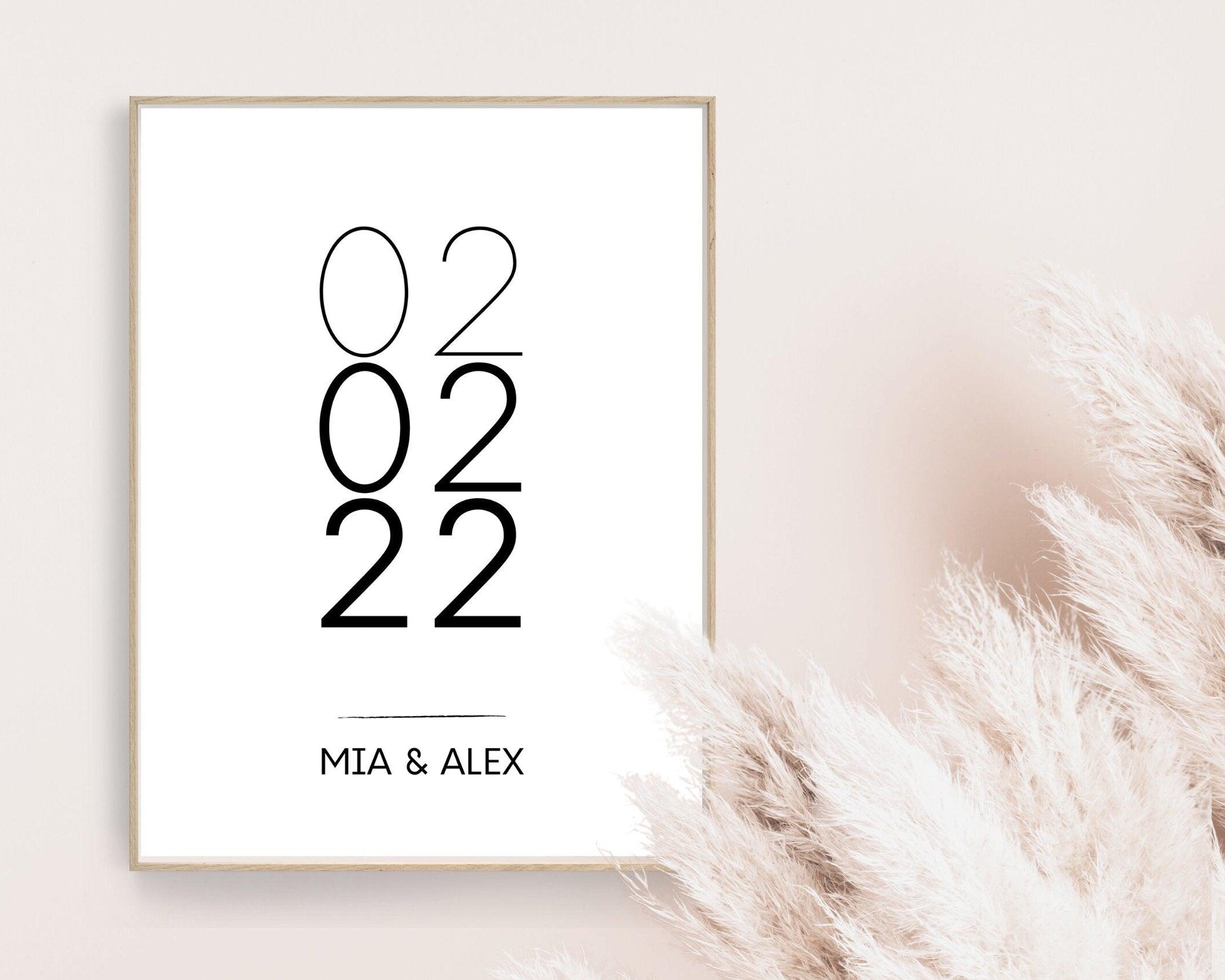 Poster Hochzeit | Personalisierung | Namen & Termin - Roo's Gift Shop