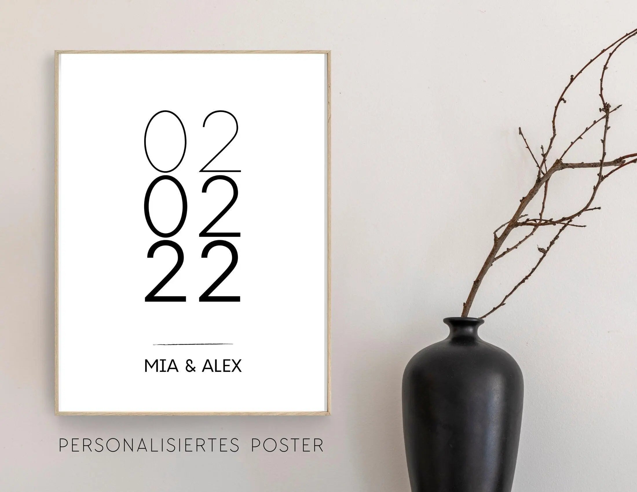 Poster Hochzeit | Personalisierung | Namen & Termin - Roo's Gift Shop