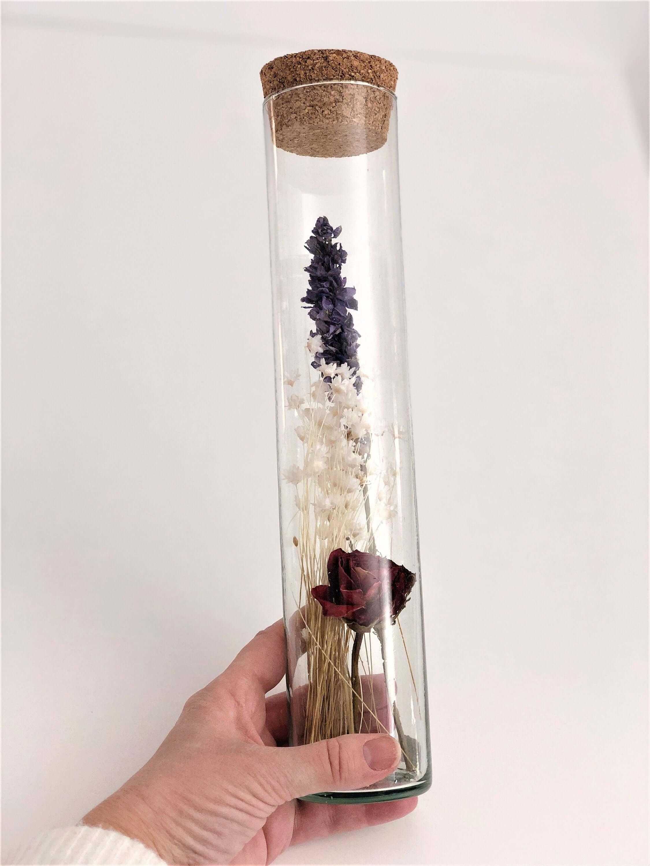 Glasflasche Trockenblumen | Geschenk Hochzeit Geld - Roo's Gift Shop