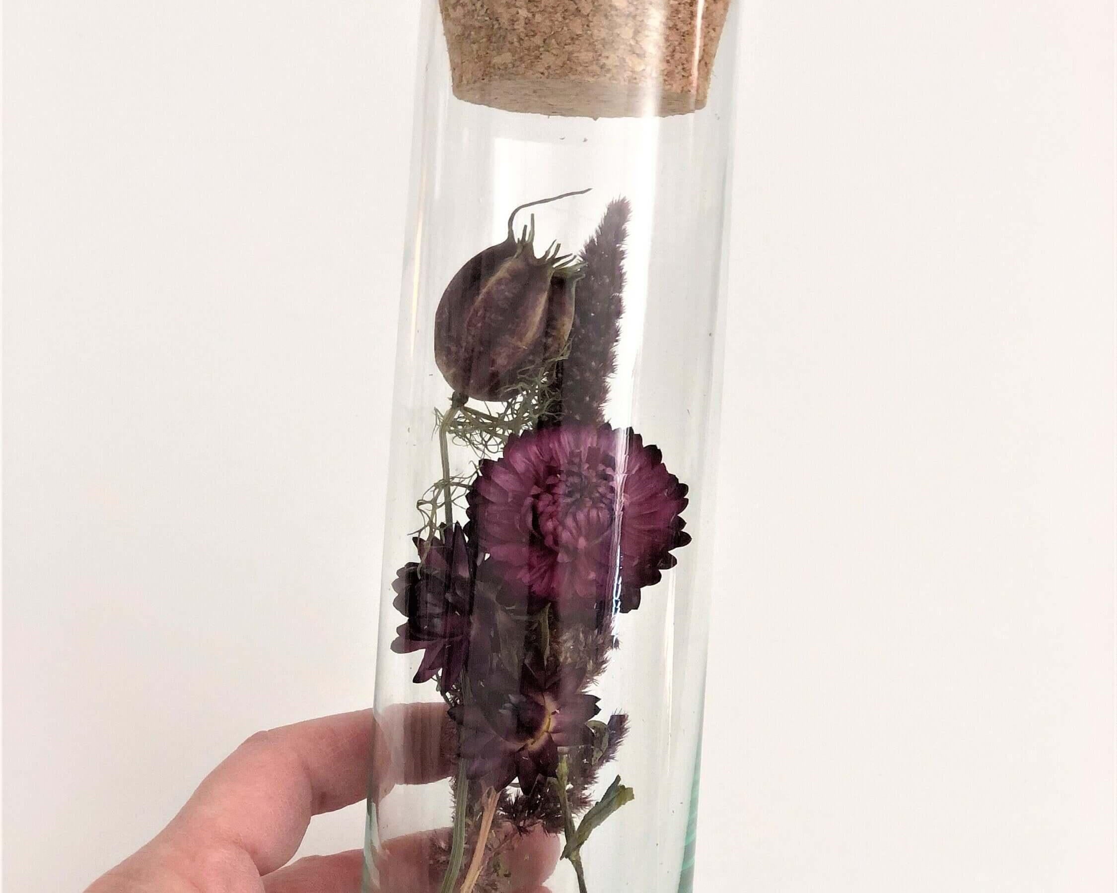 Glasflasche Trockenblumen | Geschenk Hochzeit Geld - Roo's Gift Shop