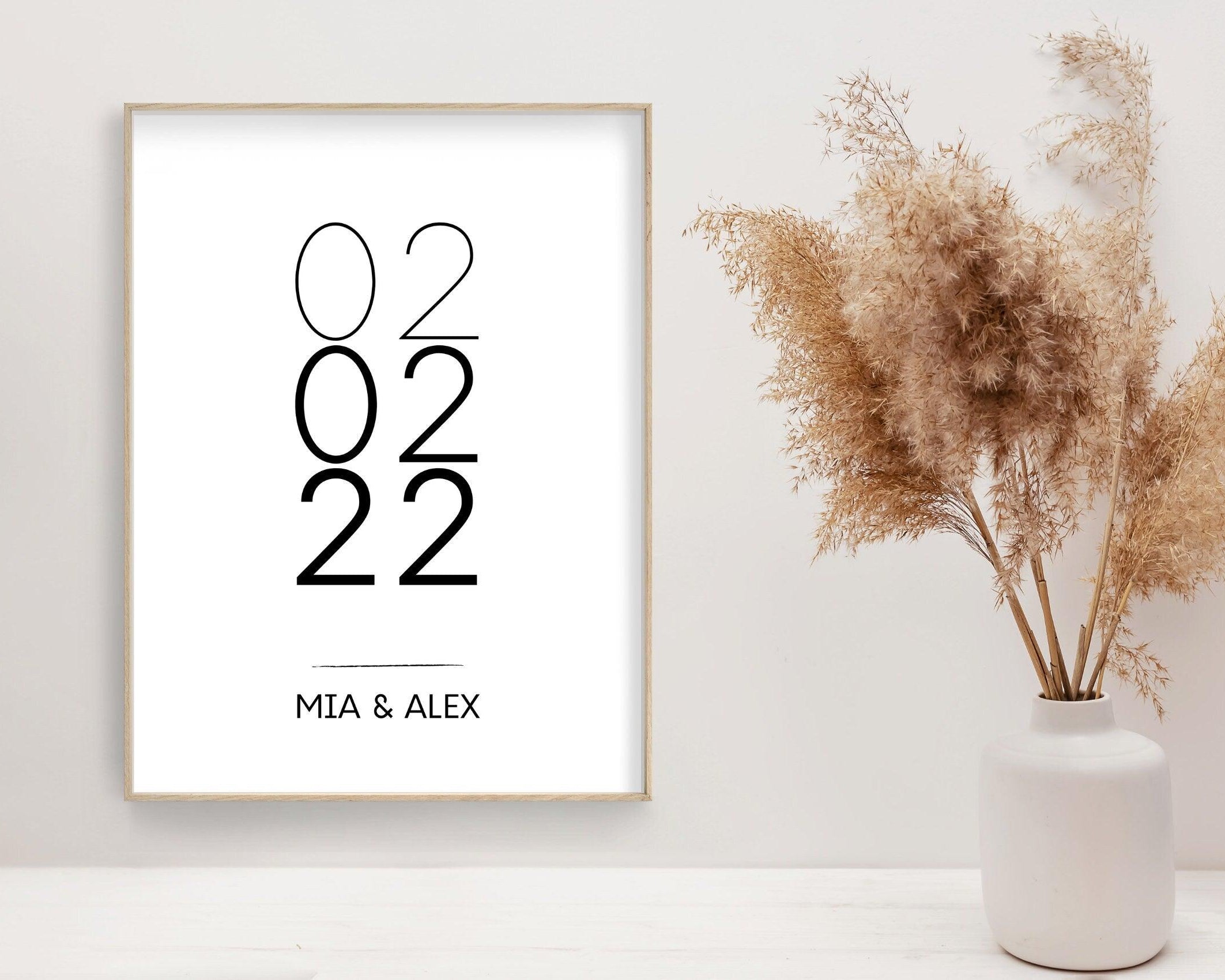 Poster Hochzeit | Personalisierung | Namen & Termin - Roo's Gift Shop