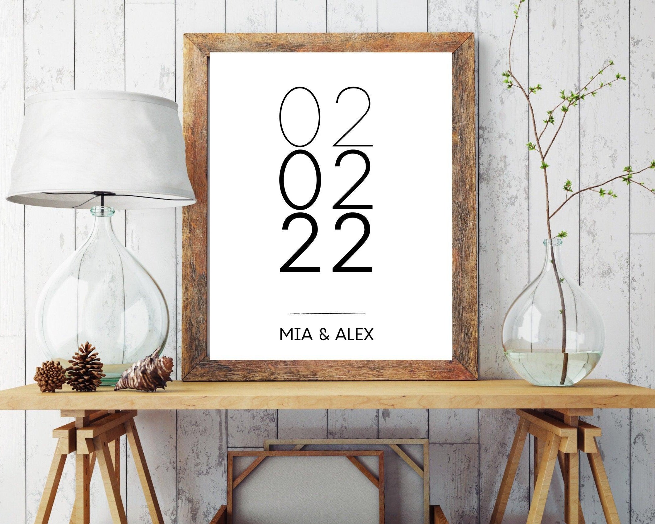 Poster Hochzeit | Personalisierung | Namen & Termin - Roo's Gift Shop