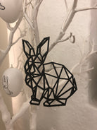 Osterkarte | Personalisierbare Klappkarte mit geometrischem Hasen | Hasenanhänger