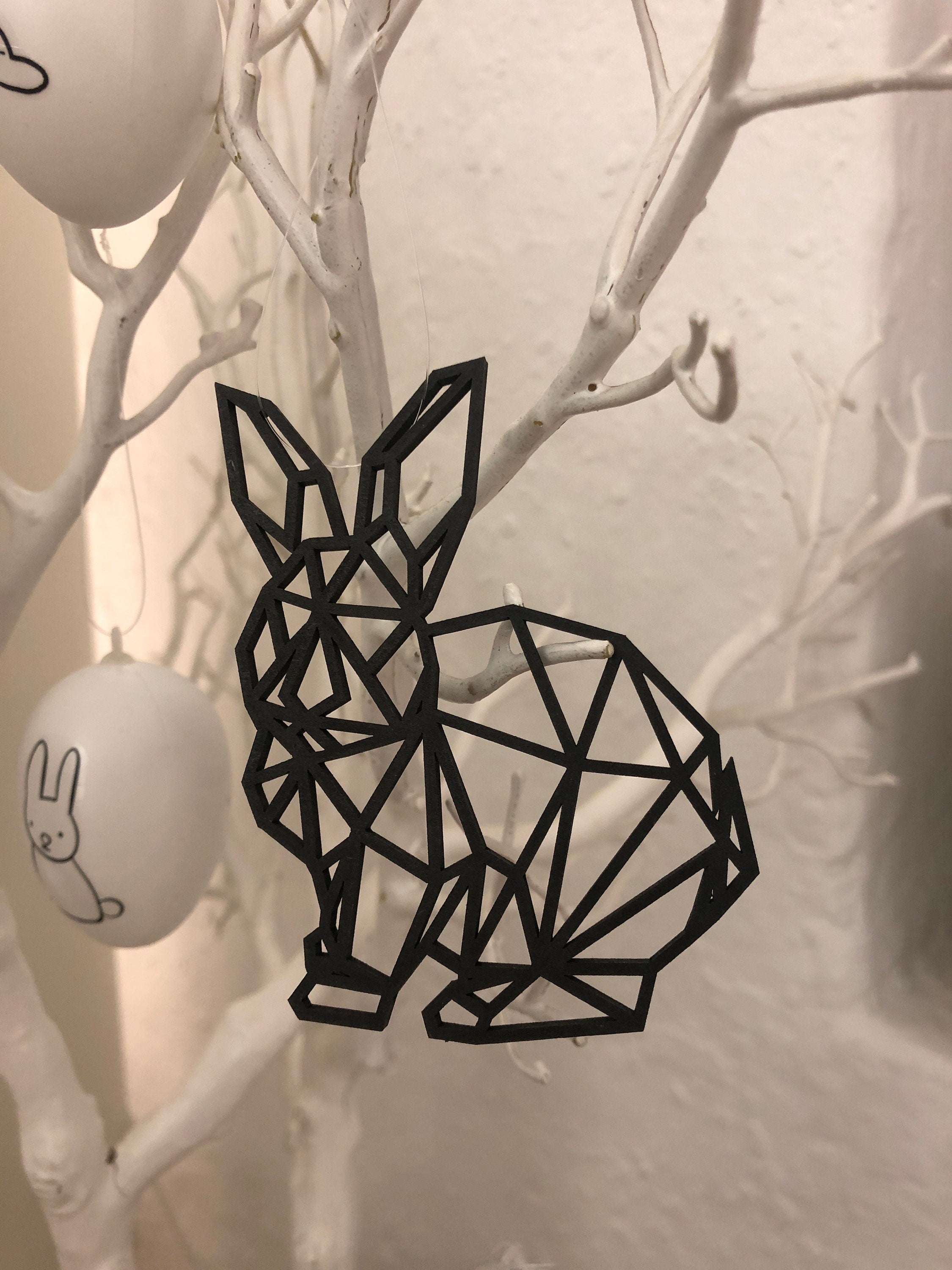 Osterkarte | Personalisierbare Klappkarte mit geometrischem Hasen | Hasenanhänger