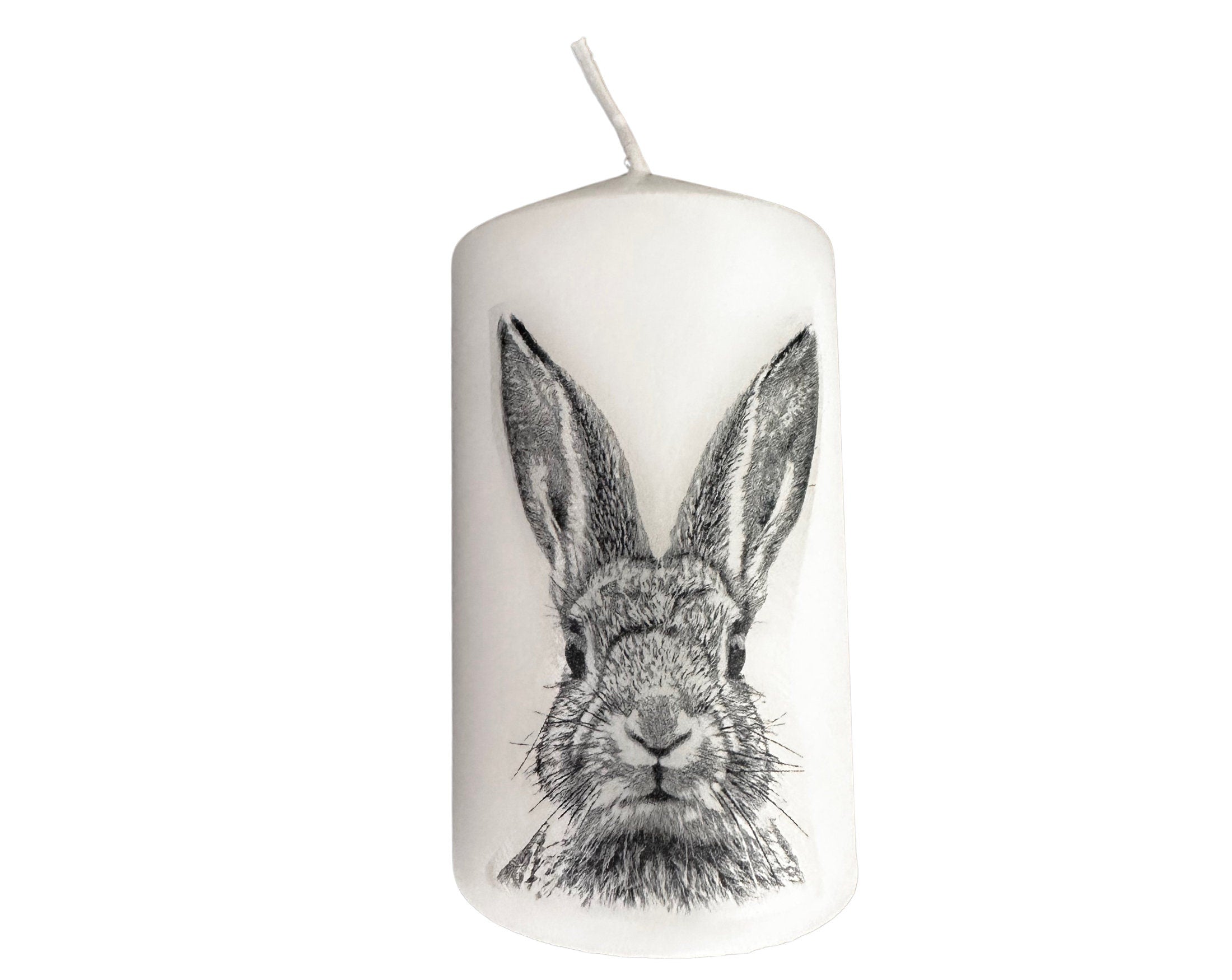 Hasenkerze | weiße Stumpenkerzen mit Hasengesicht