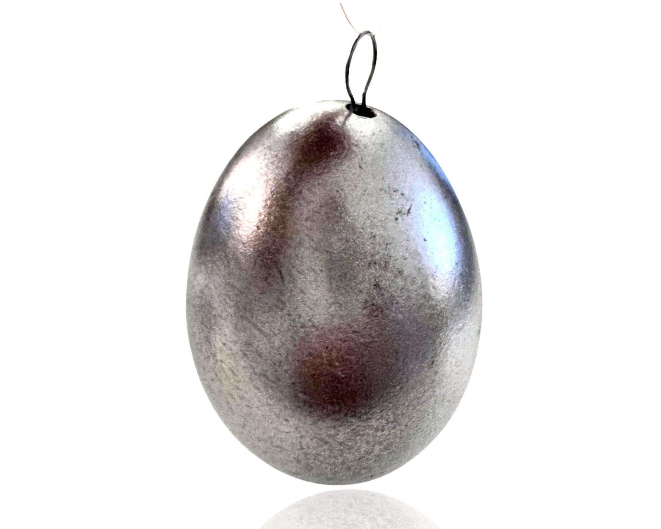 Echte Hühner Eier | 6 Stck | ausgepustet | silber