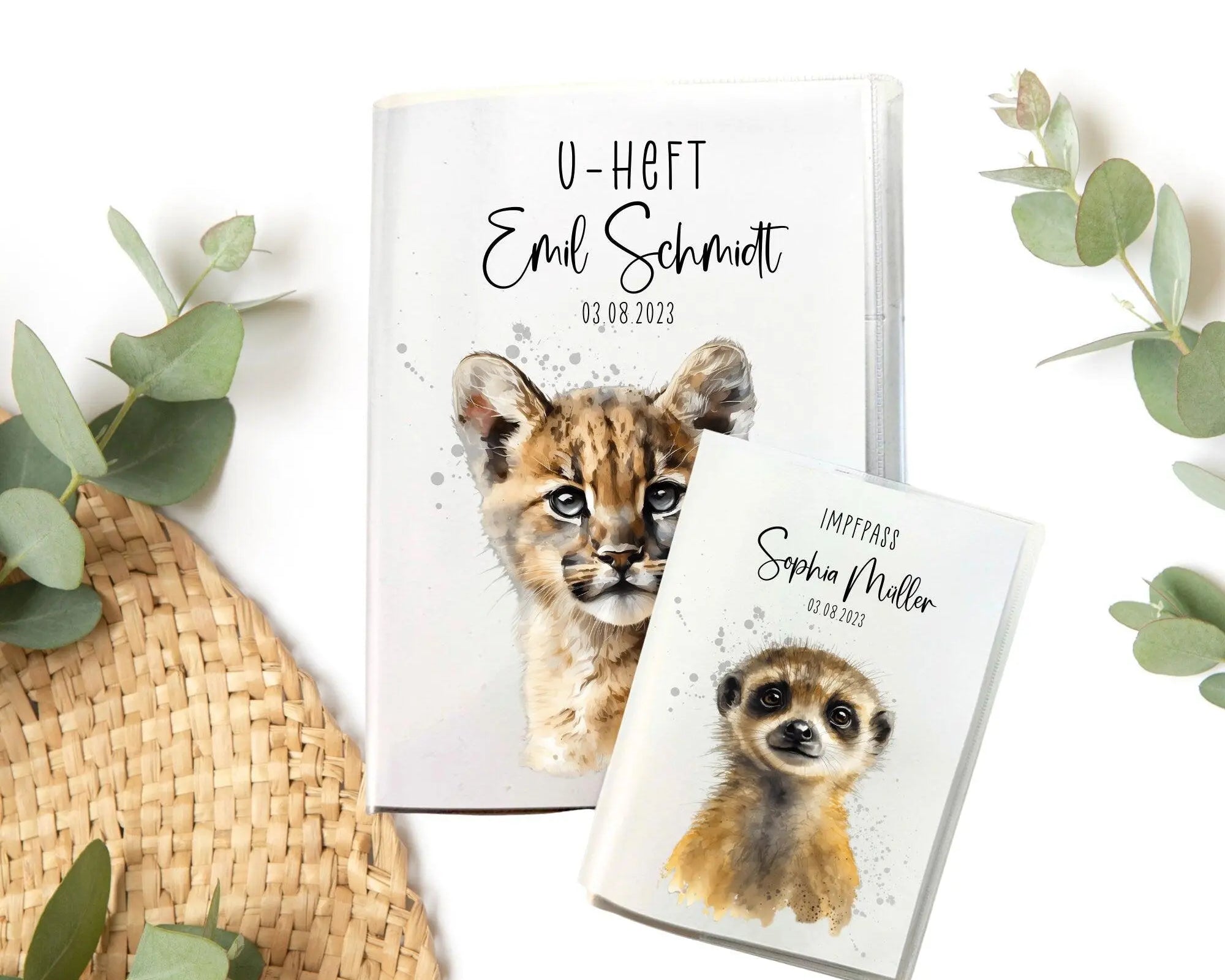 U-Heft und Impfpass Hülle | personalisiert mit Namen | Tiermotive - Roo's Gift Shop
