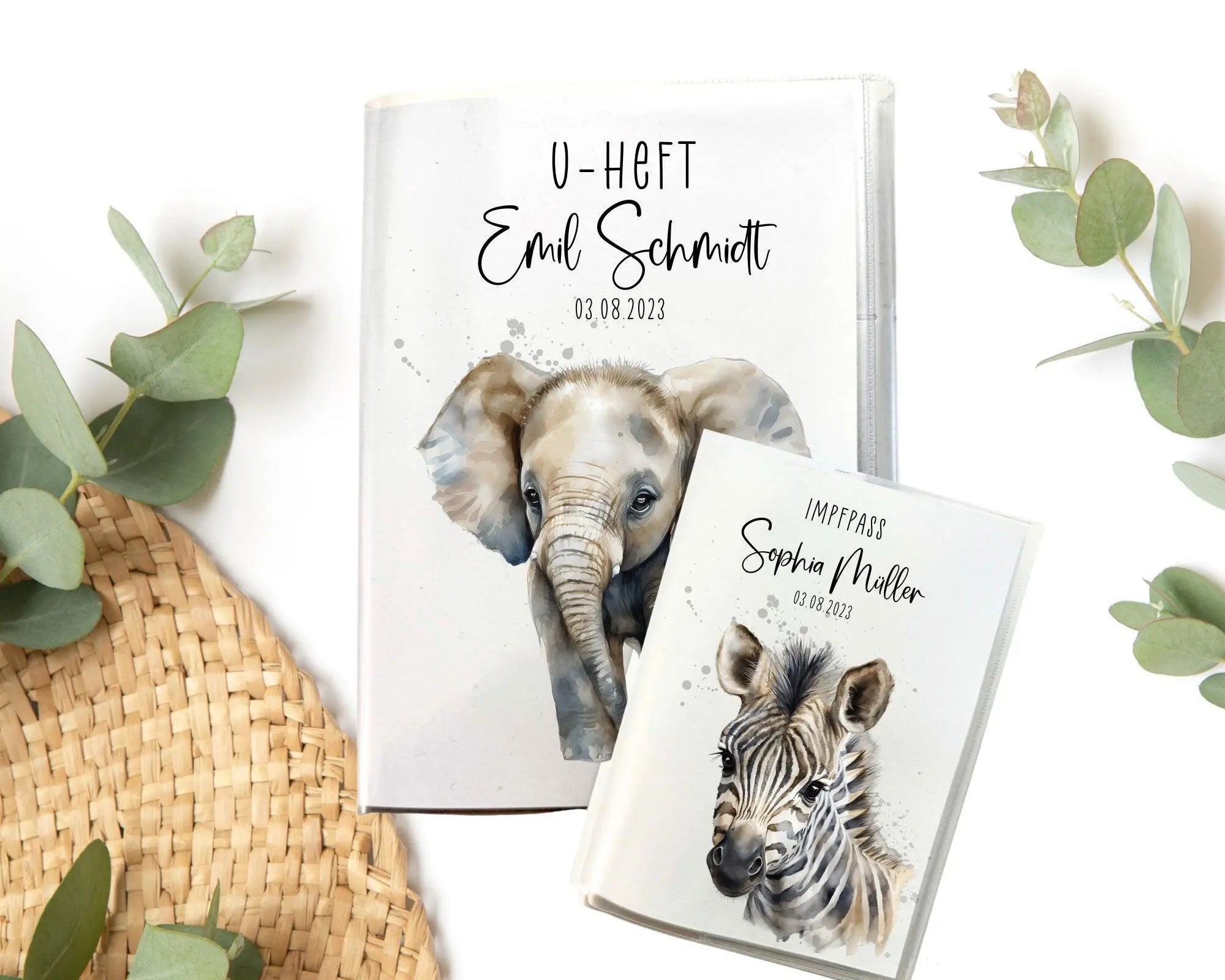 U-Heft und Impfpass Hülle | personalisiert mit Namen | Tiermotive - Roo's Gift Shop