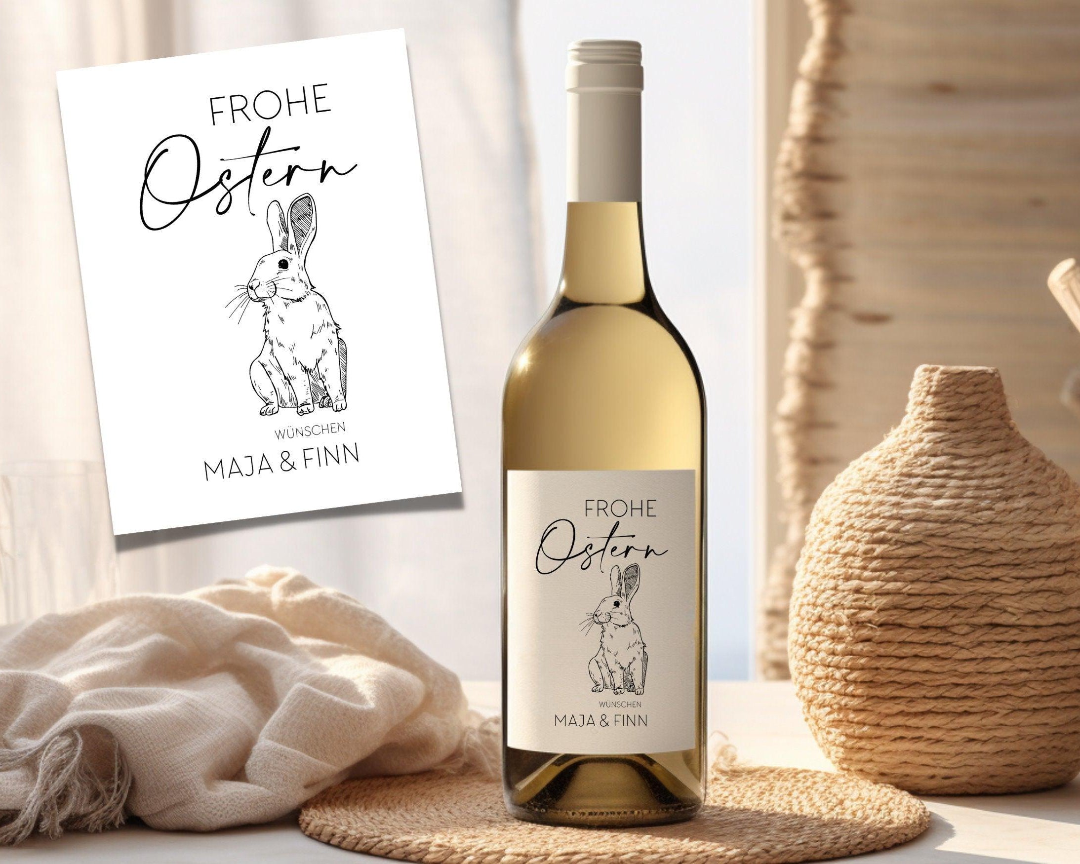 Ostern | Weinflaschen Etikett | personalisiert - Roo's Gift Shop