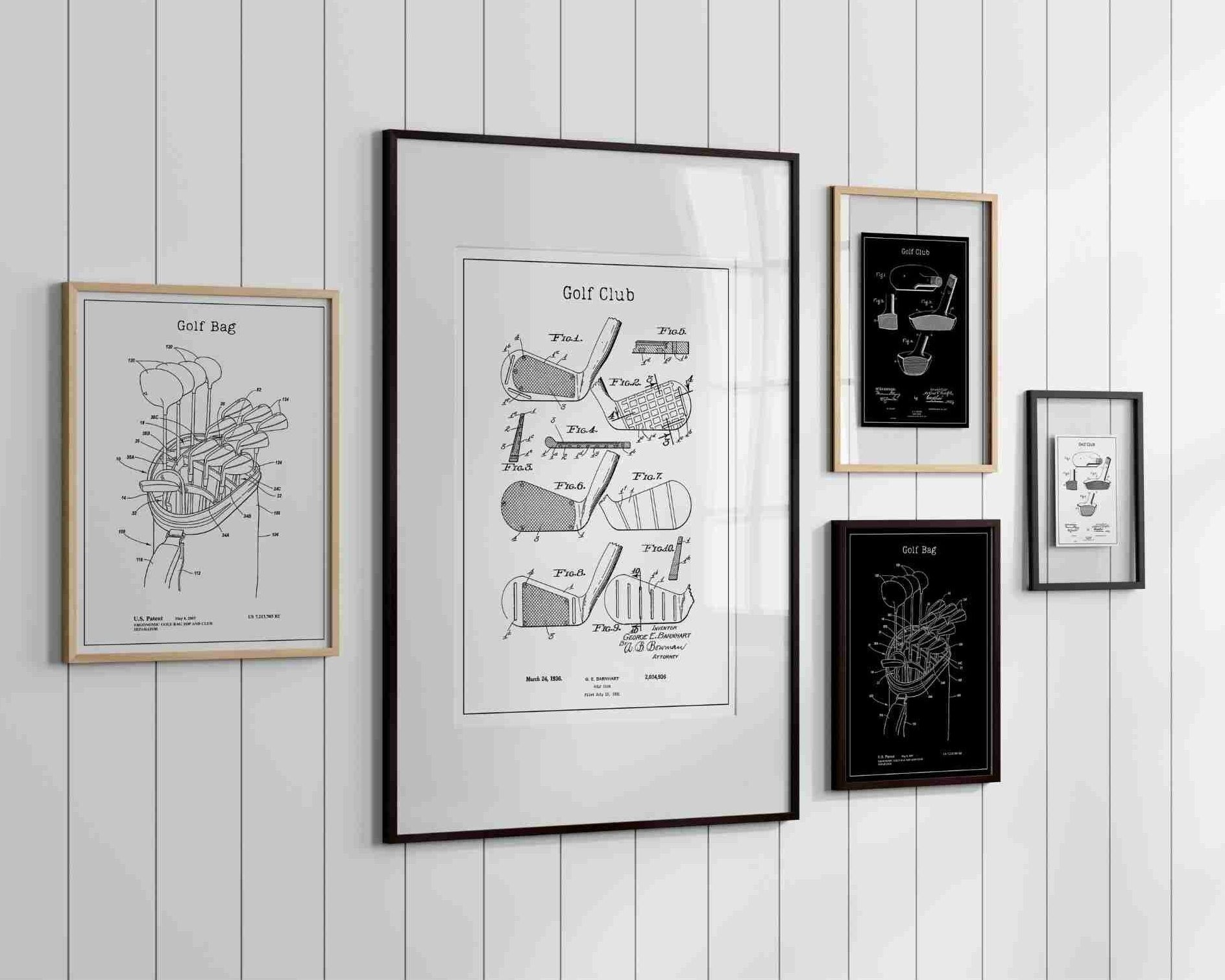 Golf Poster Vintage Patent | Digitaler Download | 6 Poster
