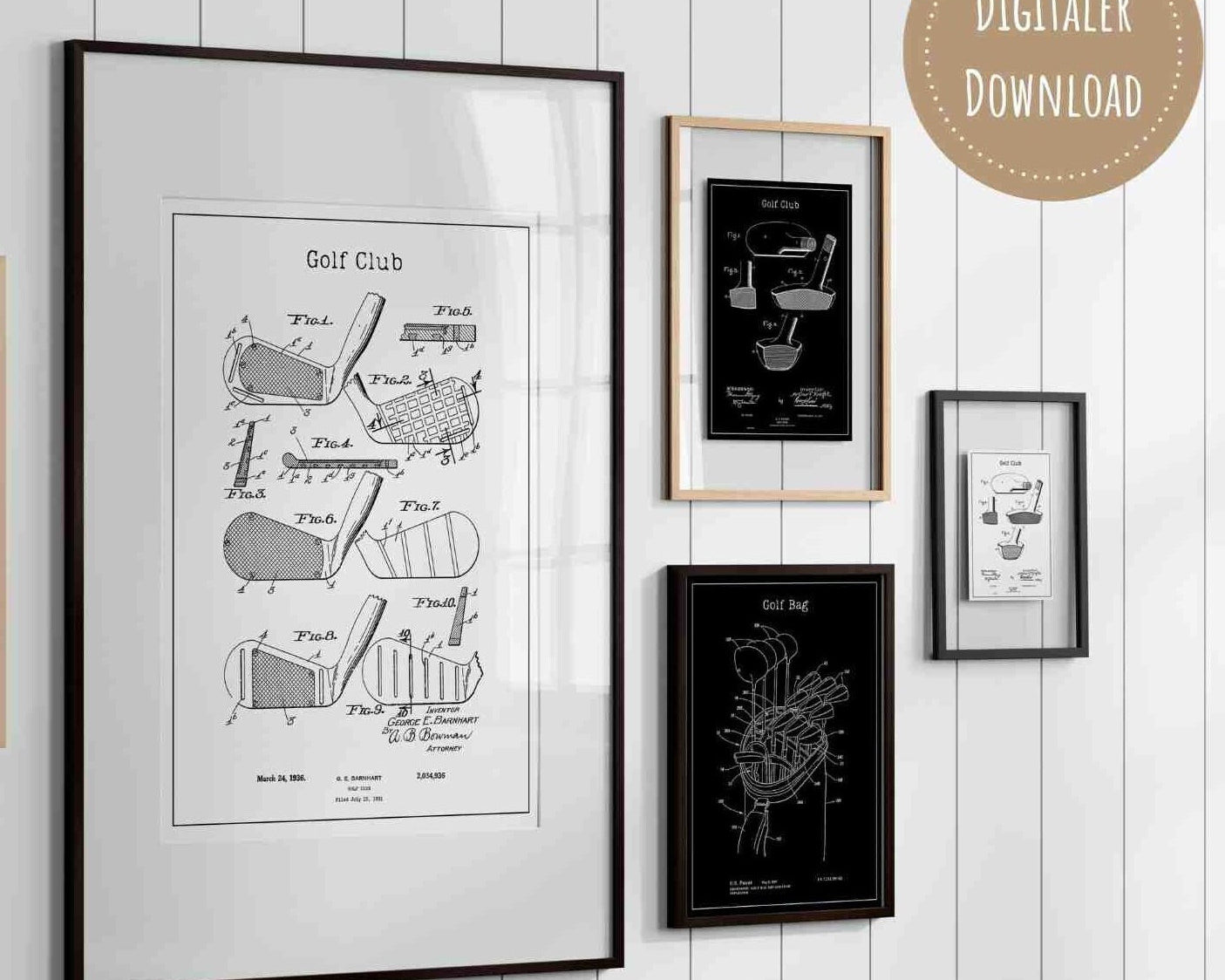 Golf Poster Vintage Patent | Digitaler Download | 6 Poster