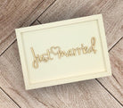 Just married | Schriftzug aus Holz | Filigrane Holzschrift | Geld verschenken - Roo's Gift Shop