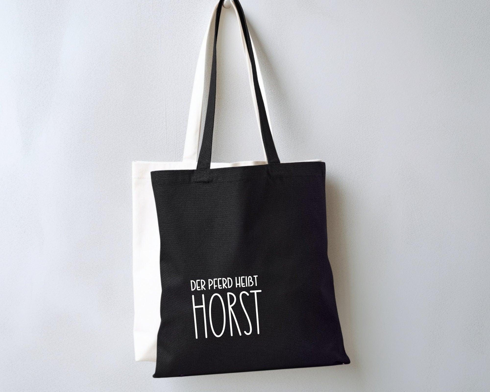 Jutebeutel | lustiger Spruch | witzige Stofftasche | Der Pferd heißt Horst - Roo's Gift Shop