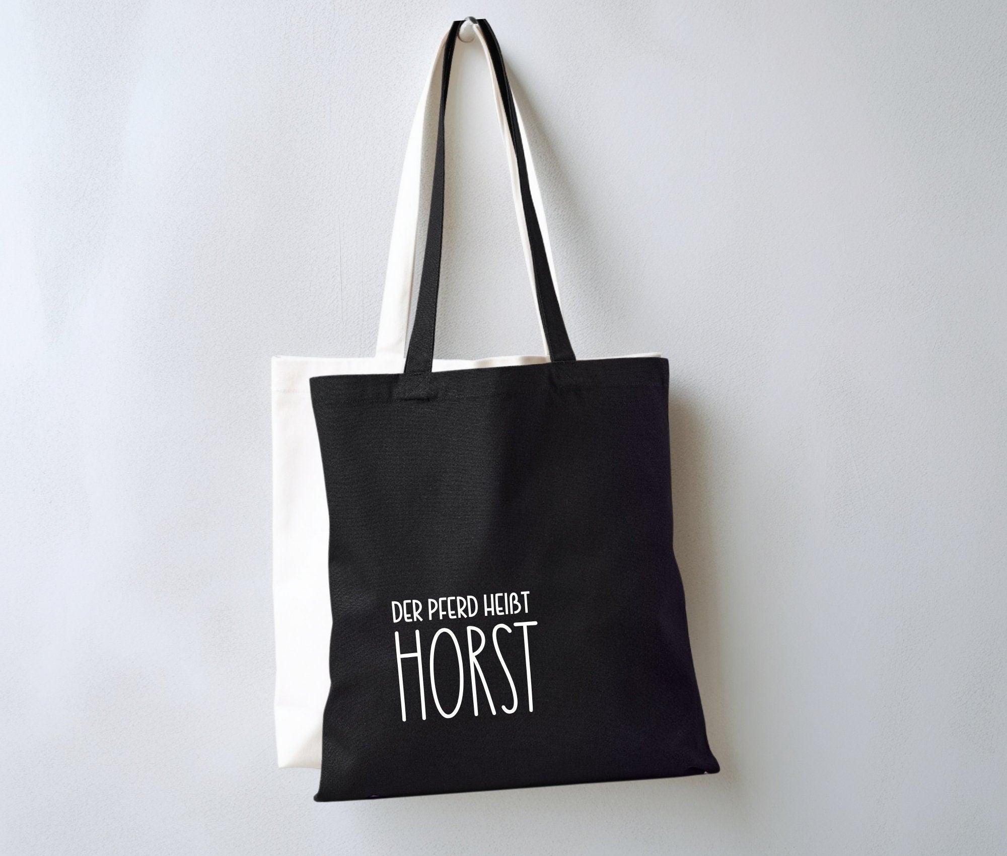 Jutebeutel | lustiger Spruch | witzige Stofftasche | Der Pferd heißt Horst - Roo's Gift Shop