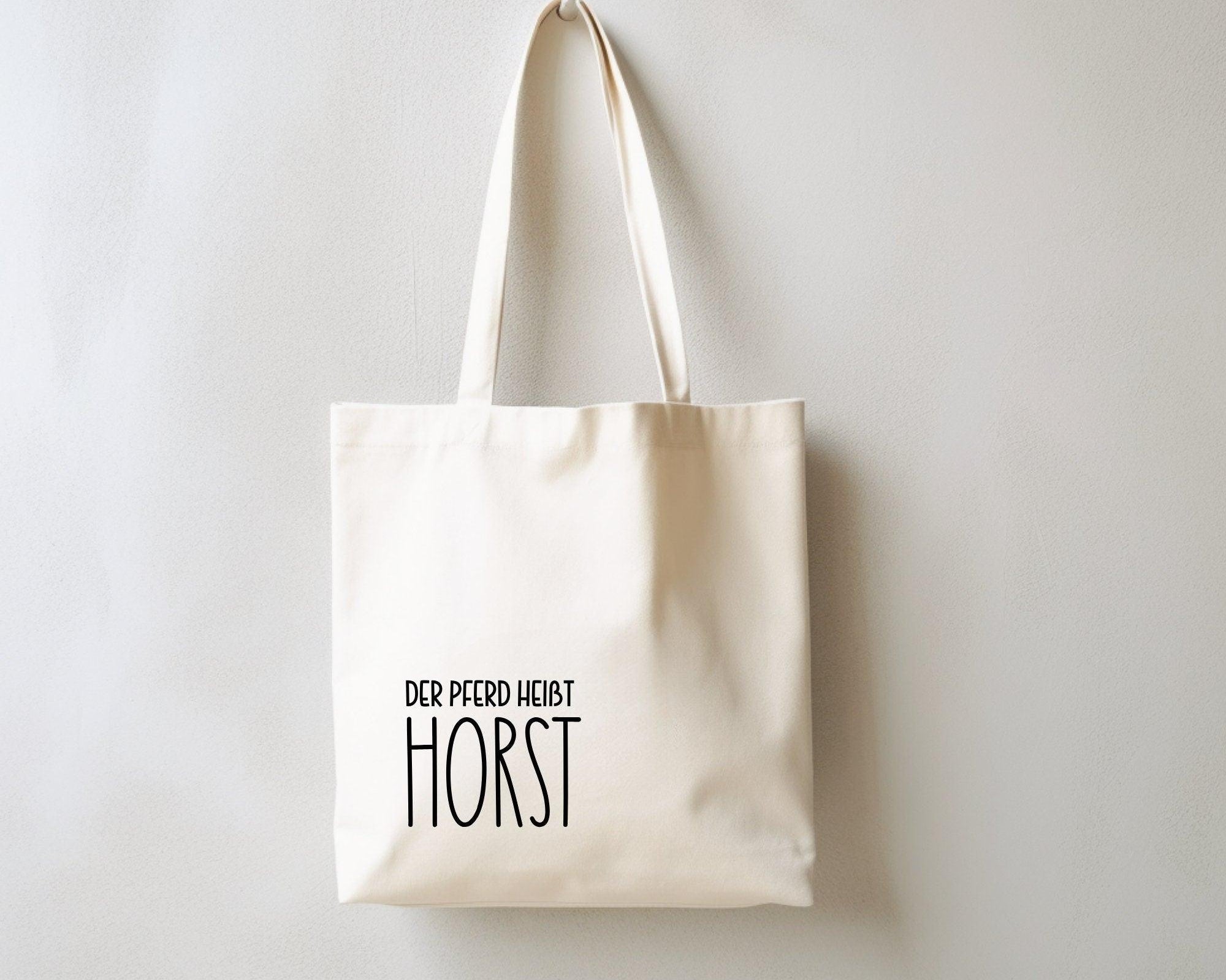 Jutebeutel | lustiger Spruch | witzige Stofftasche | Der Pferd heißt Horst - Roo's Gift Shop