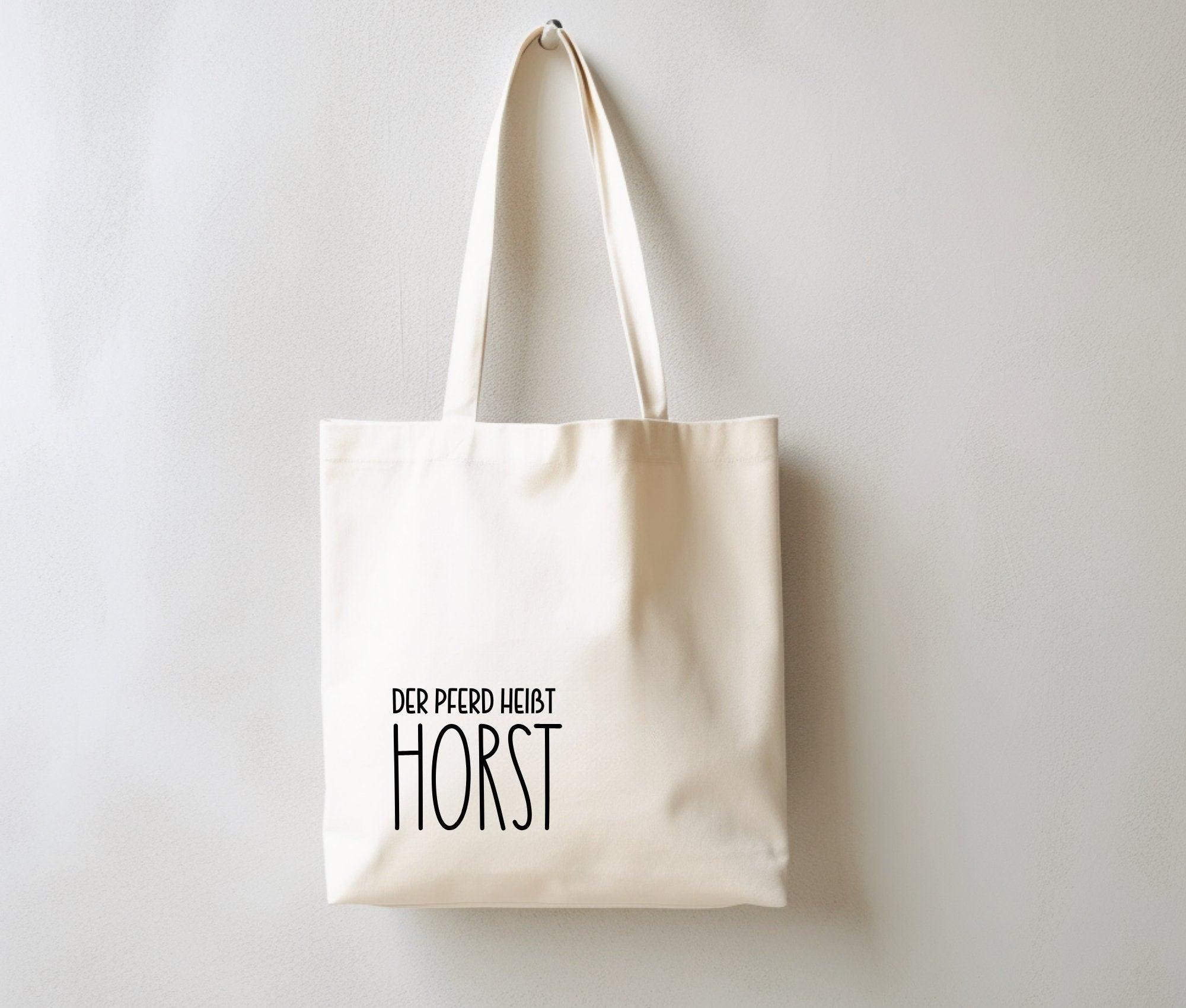 Jutebeutel | lustiger Spruch | witzige Stofftasche | Der Pferd heißt Horst - Roo's Gift Shop