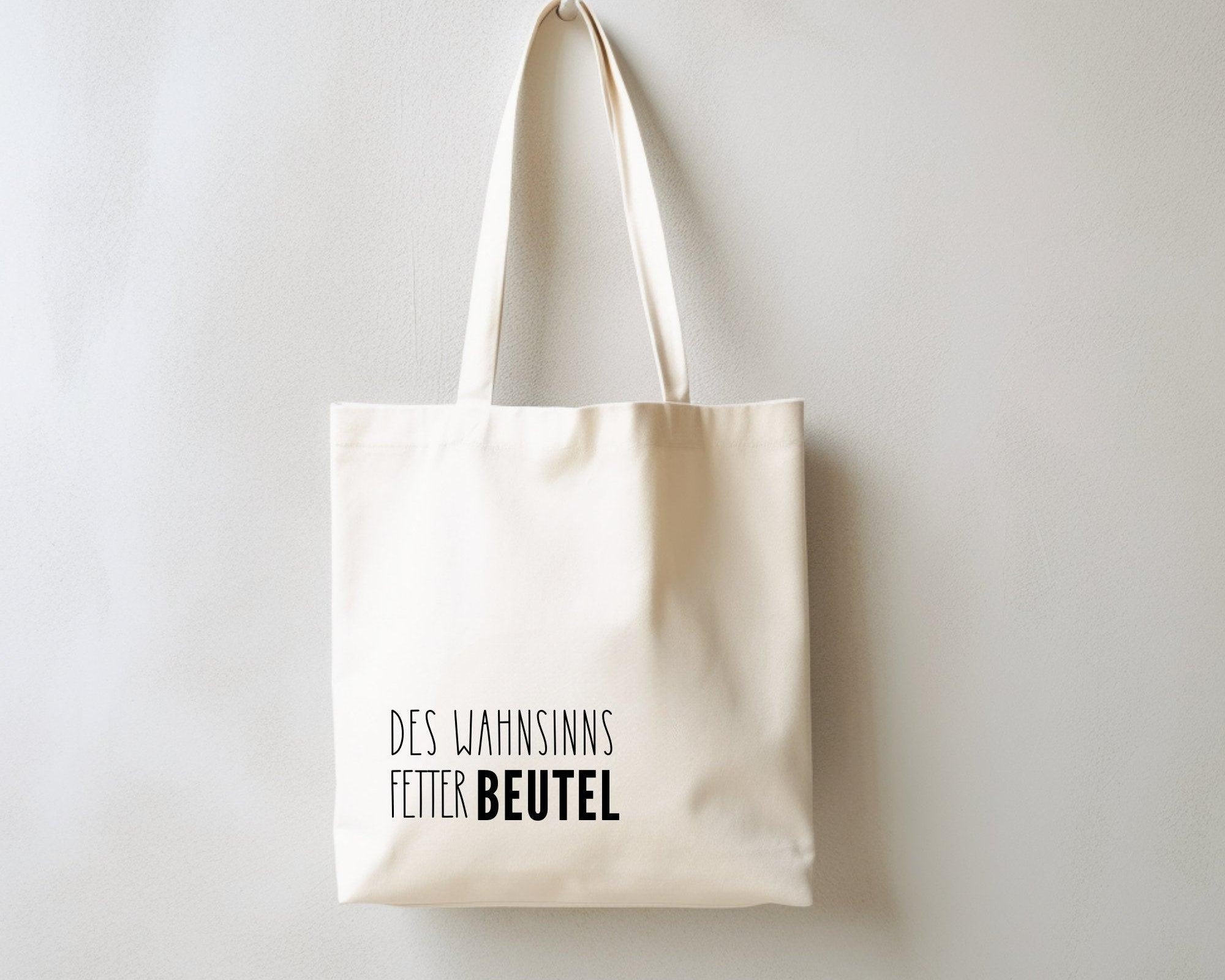 Jutebeutel | lustiger Spruch | witzige Stofftasche | Des Wahnsinns fetter Beute(l) - Roo's Gift Shop