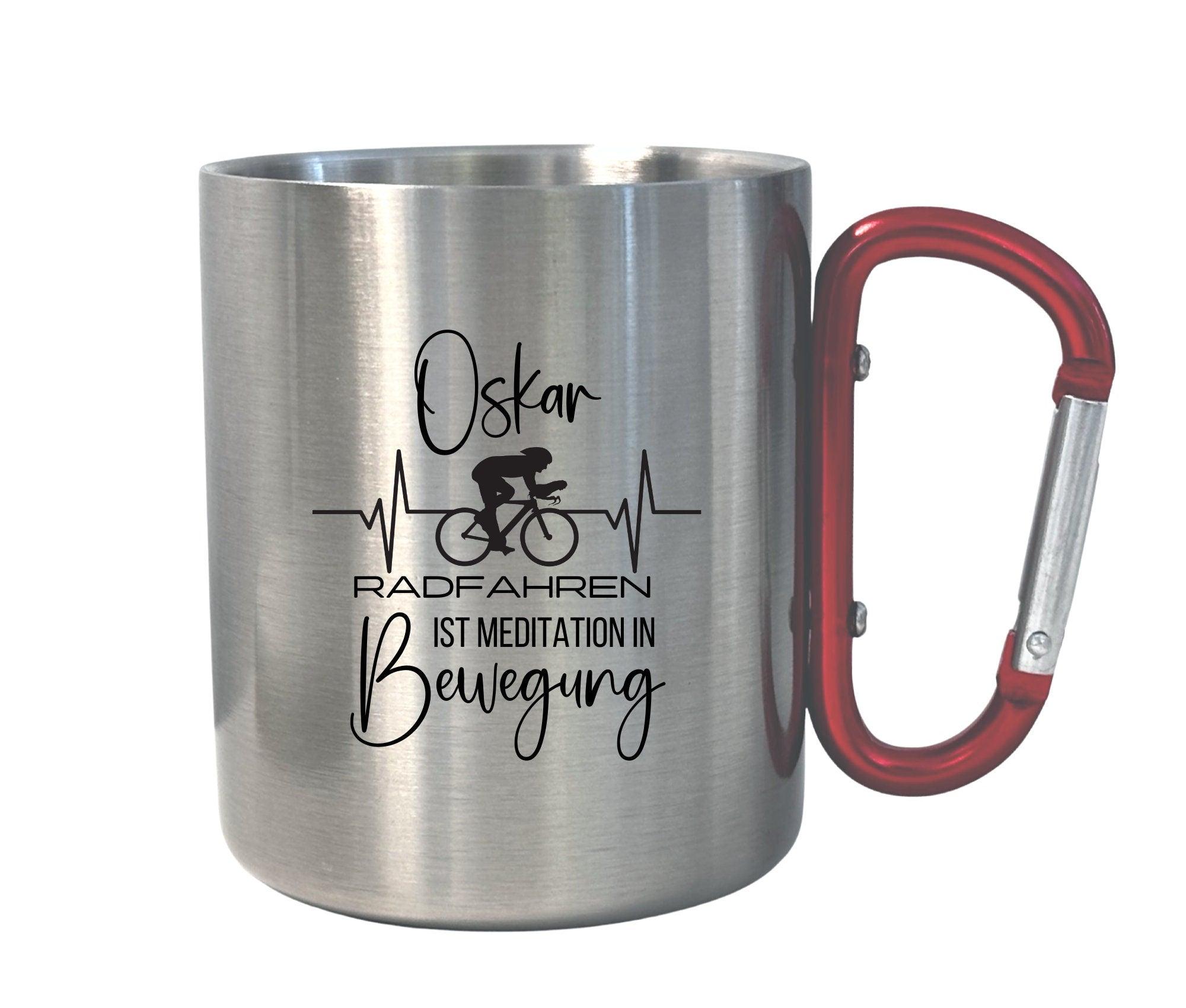 Karabinertasse | Personalisierbar | Tasse Rennradfahrer - Roo's Gift Shop