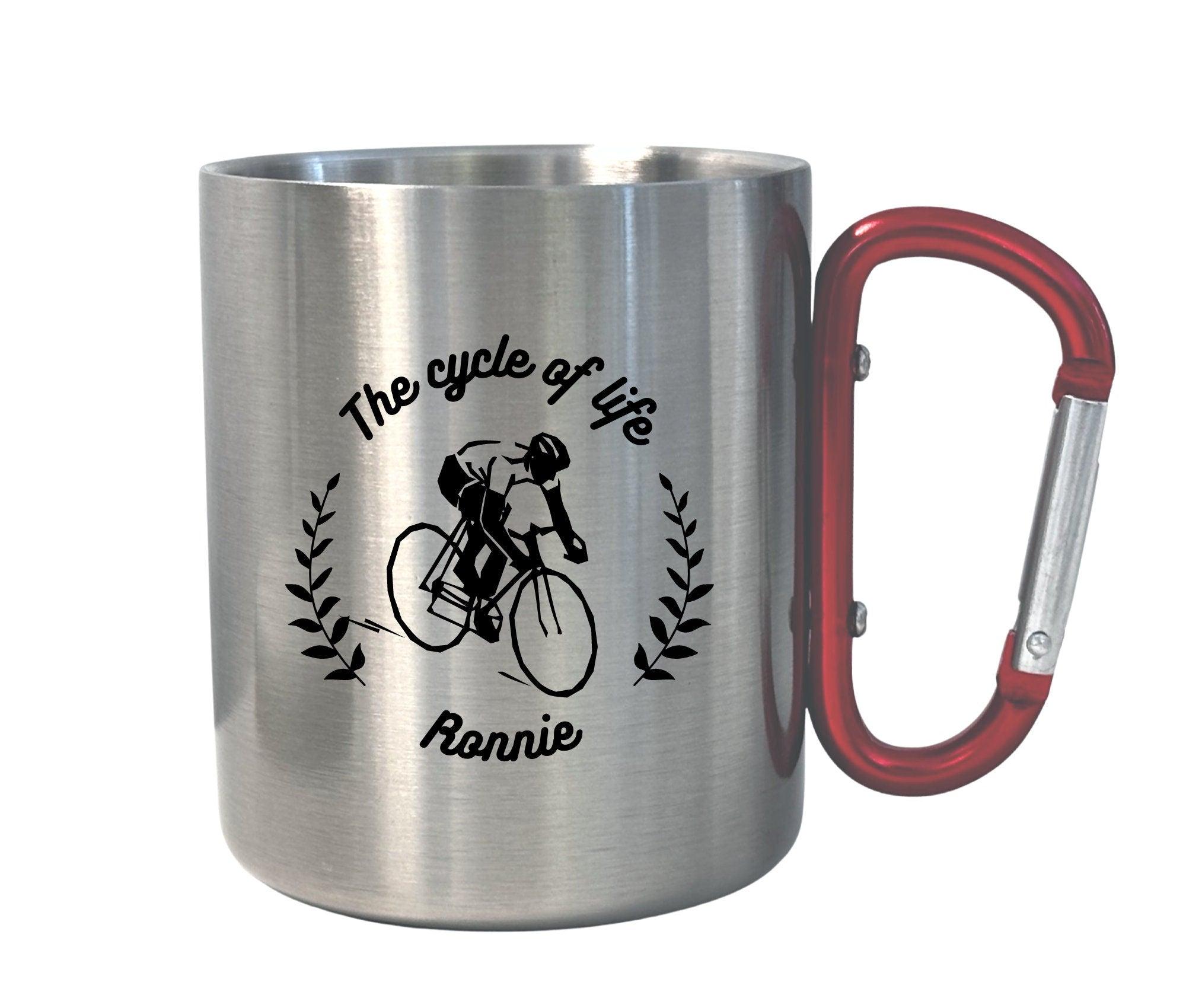 Karabinertasse | Personalisierbar | Tasse Rennradfahrer - Roo's Gift Shop