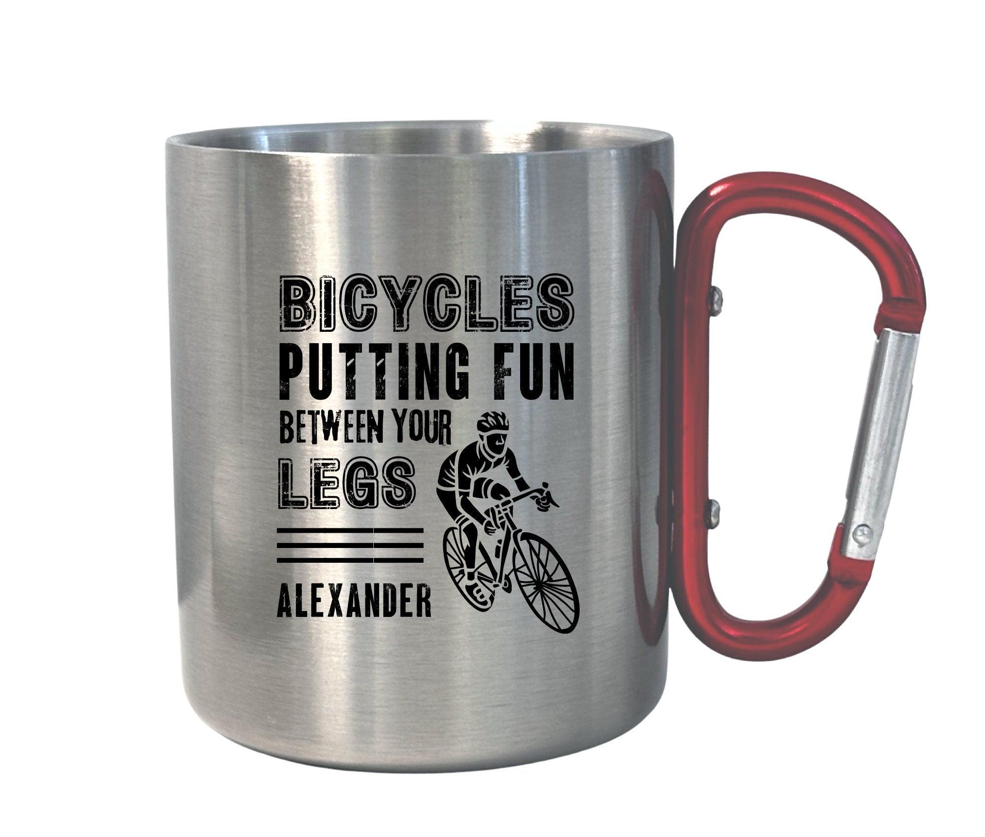 Karabinertasse | Personalisierbar | Tasse Rennradfahrer - Roo's Gift Shop