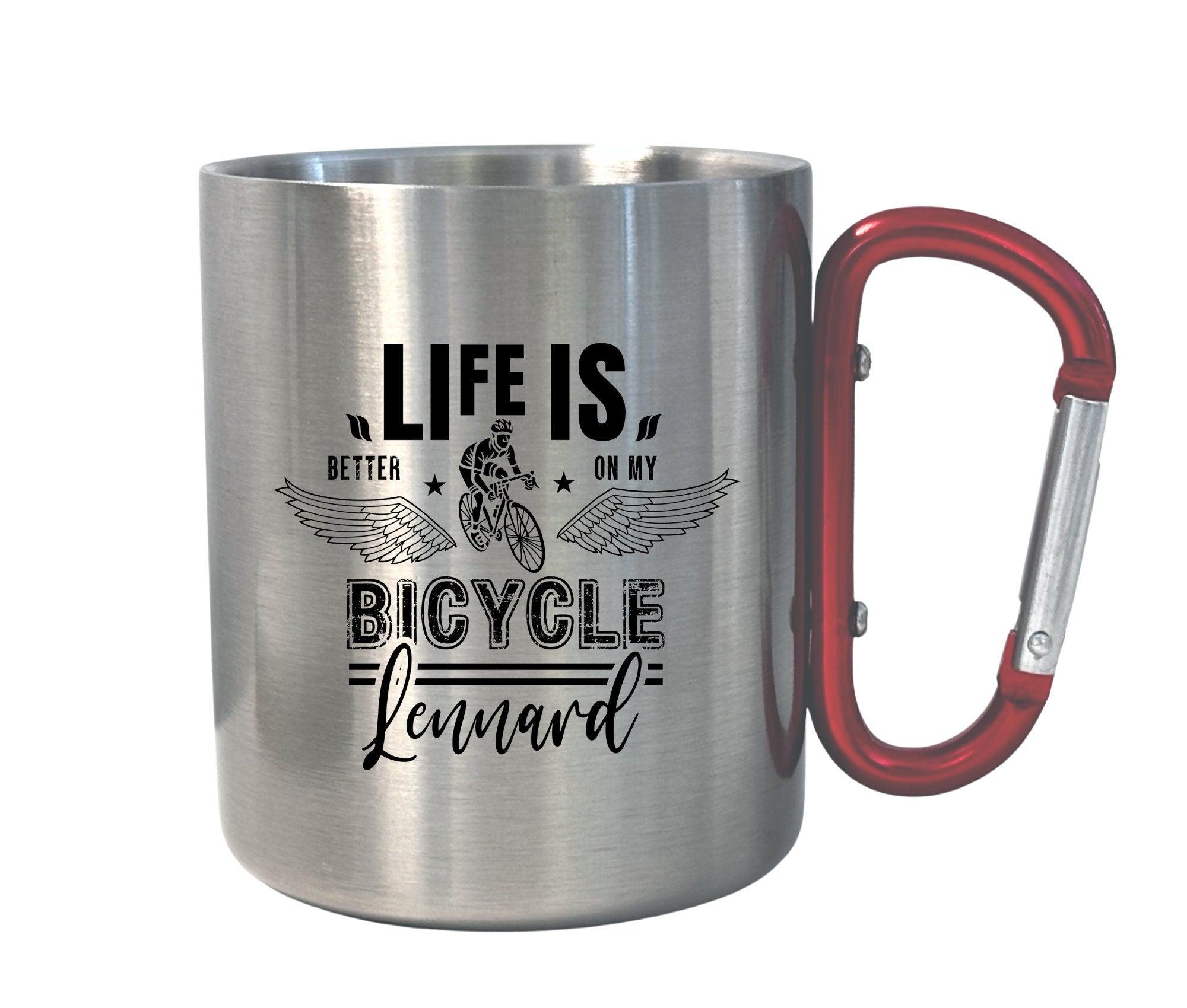 Karabinertasse | Personalisierbar | Tasse Rennradfahrer - Roo's Gift Shop
