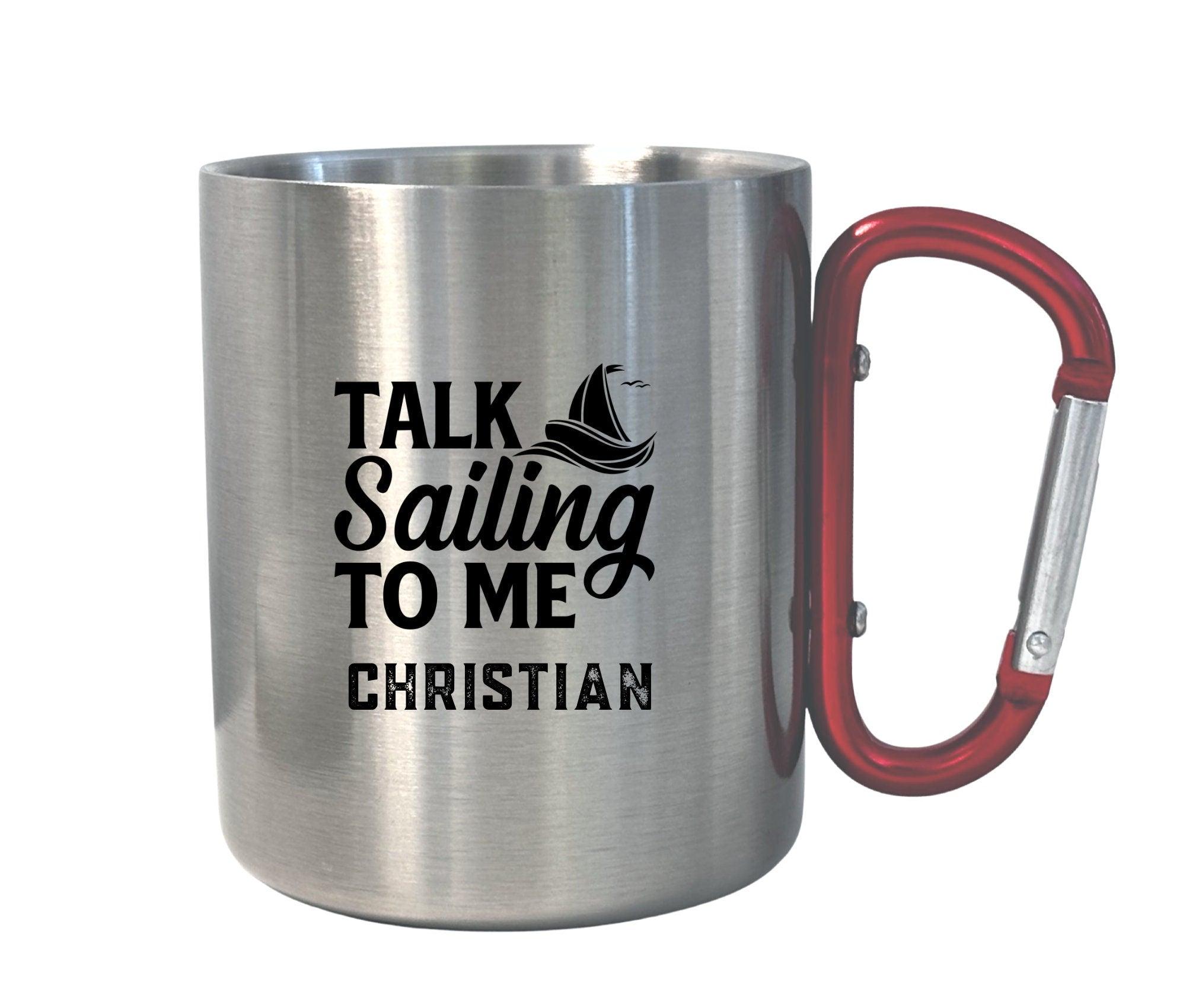 Karabinertasse | Personalisierbar | Tasse Segler Boot - Roo's Gift Shop