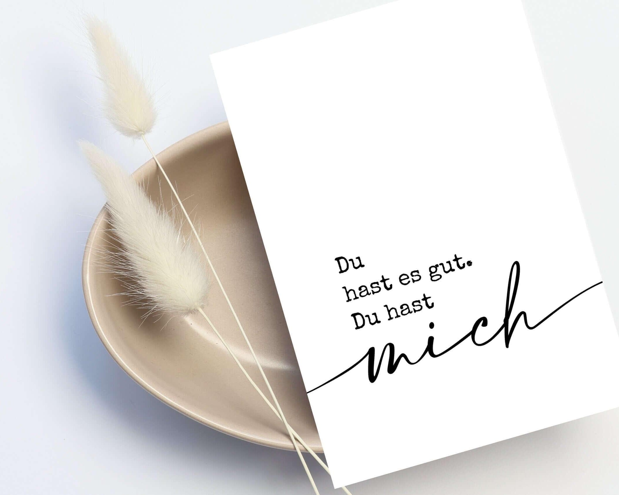 Karte | Du hast mich | Kraftpapierumschlag - Roo's Gift Shop