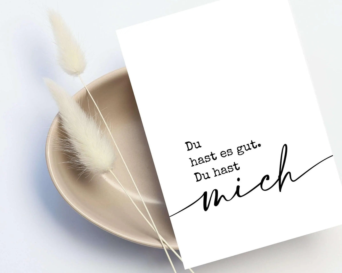 Karte | Du hast mich | Kraftpapierumschlag - Roo's Gift Shop